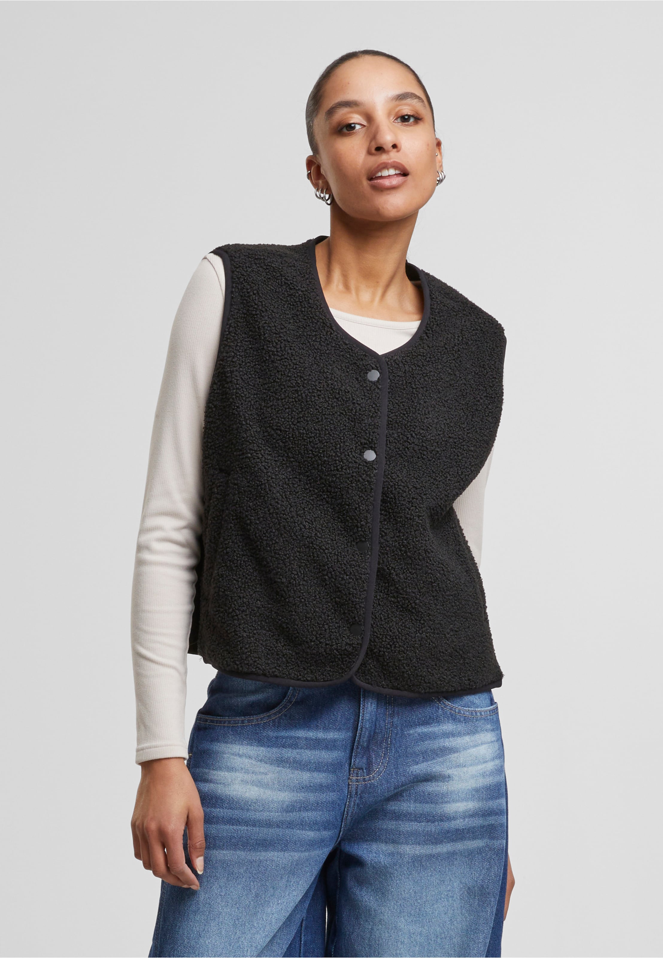 Urban Classics Ladies Buttoned Teddy Vest