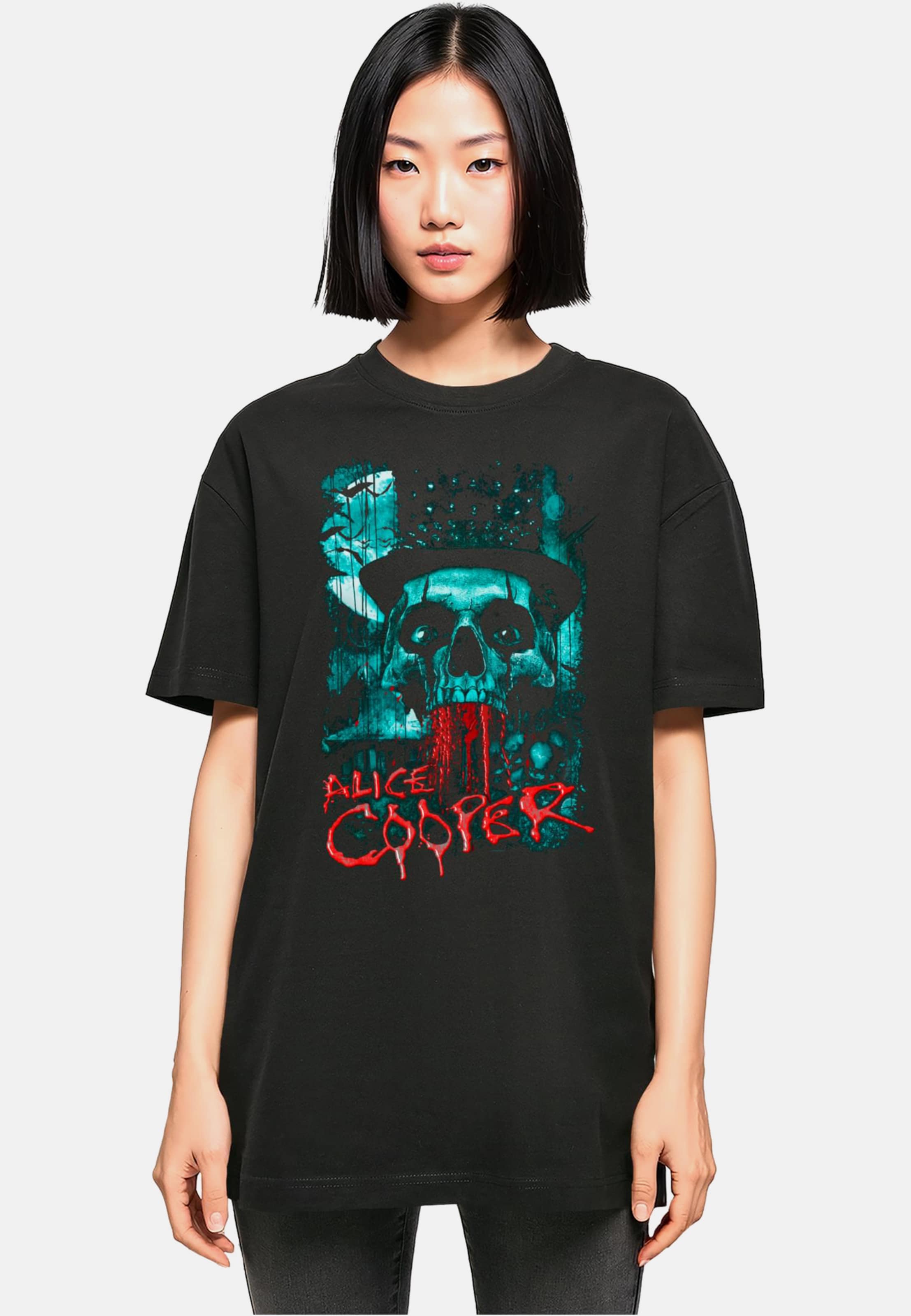 Merchcode Ladies Alice Cooper - Skull Eyes Oversized Boyfriend Tee