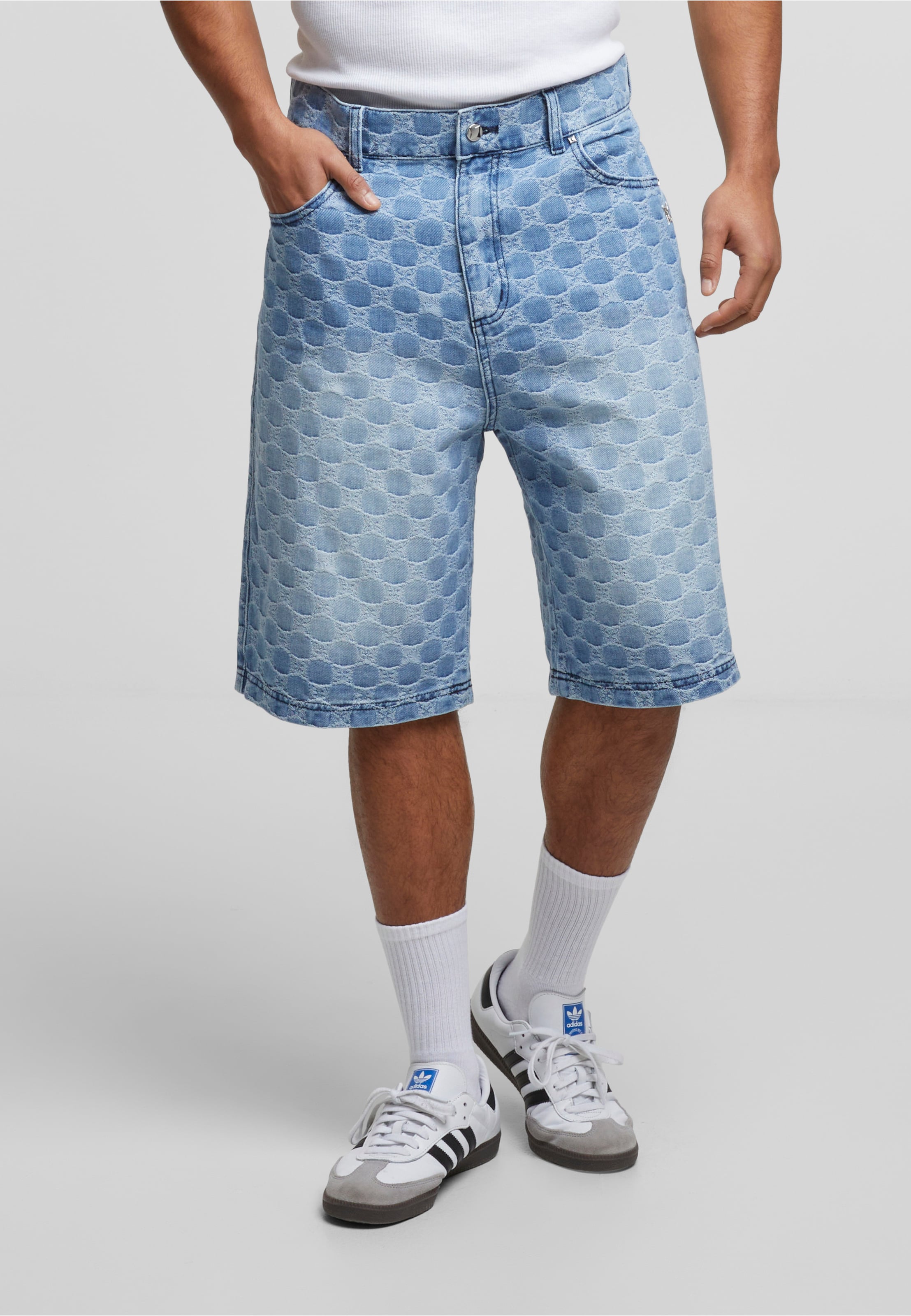 PEQUS Aether Monogram Denim Jorts