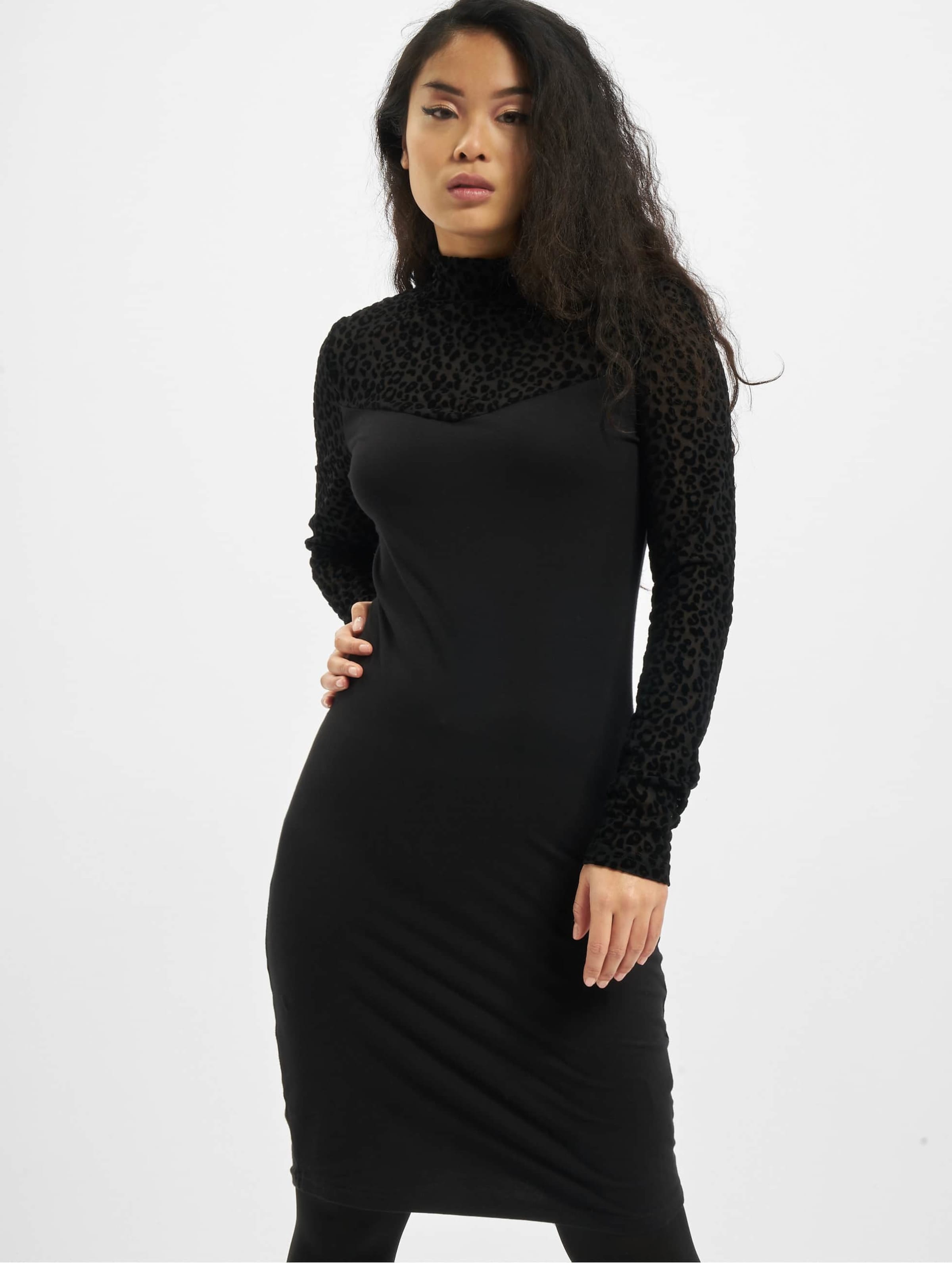 Urban Classics Ladies Flock Lace Turtle Neck Dress