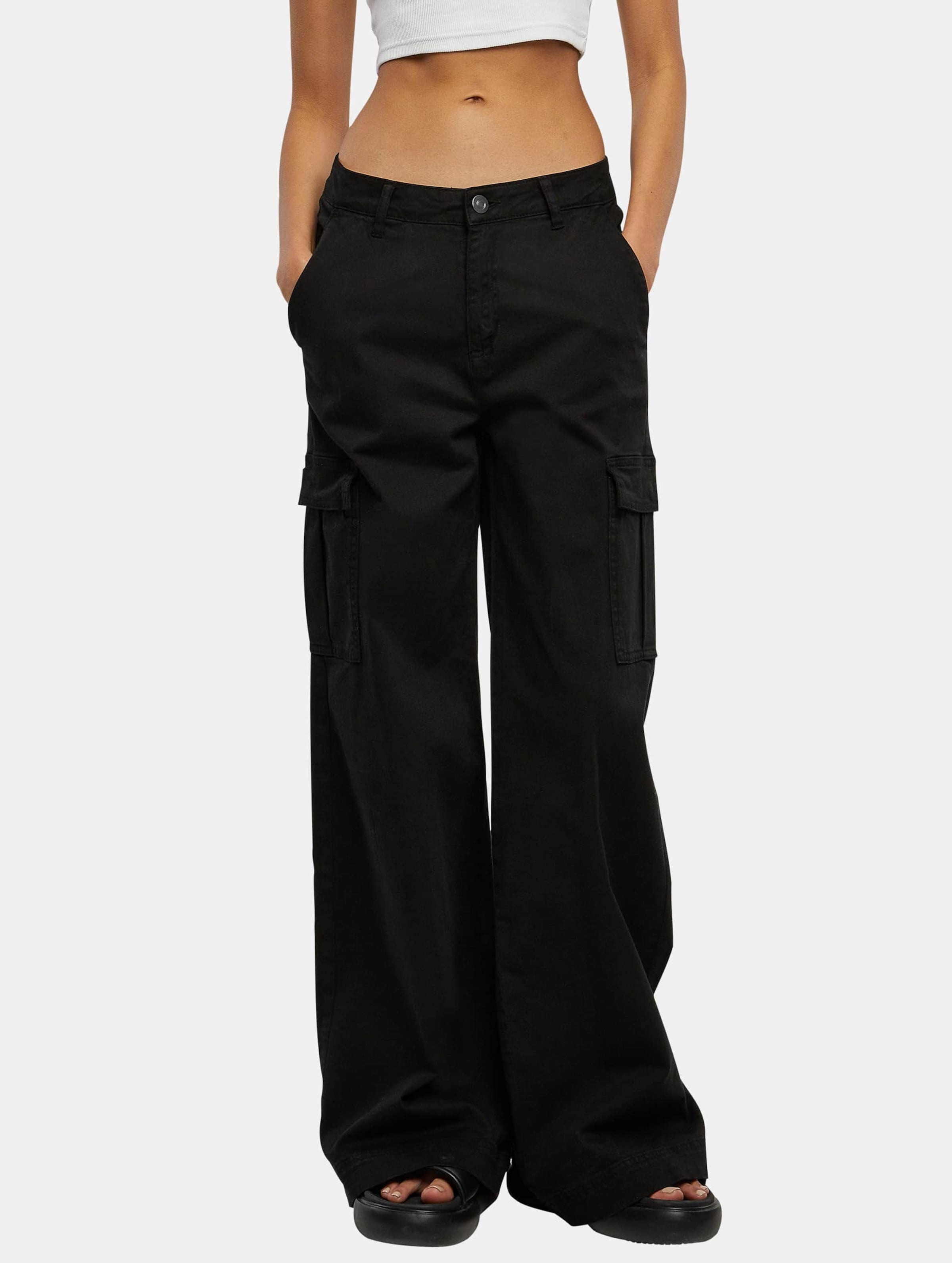 Urban Classics Ladies High Waist Wide Leg Twill Cargo Pants