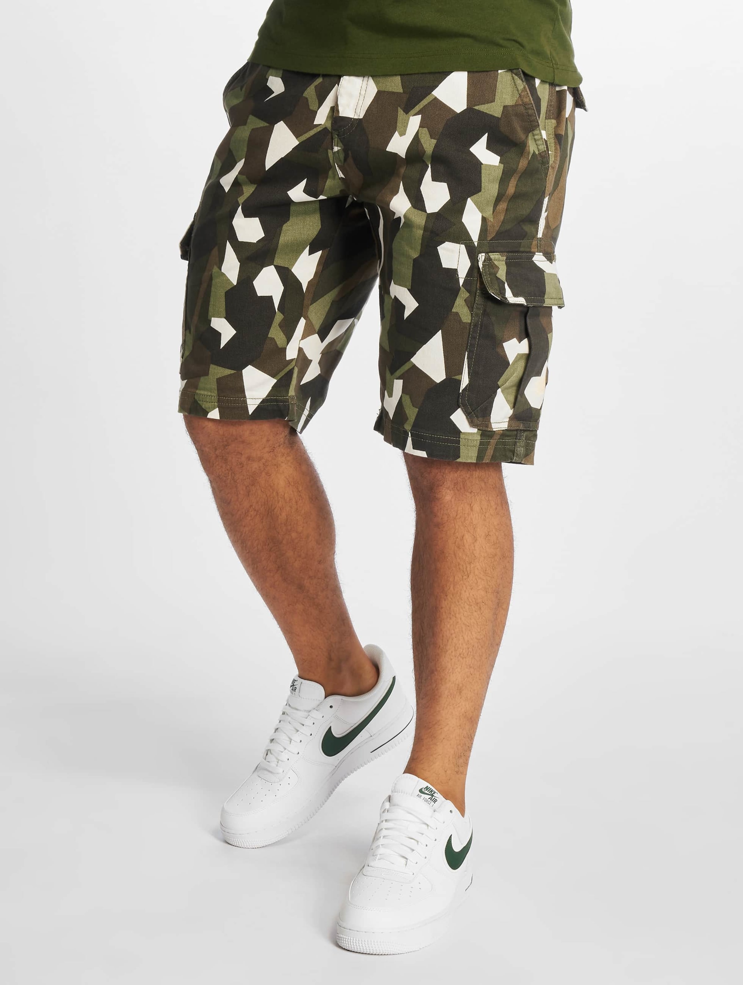 Urban Classics Geometric Camo Stretch Twill Cargo Short