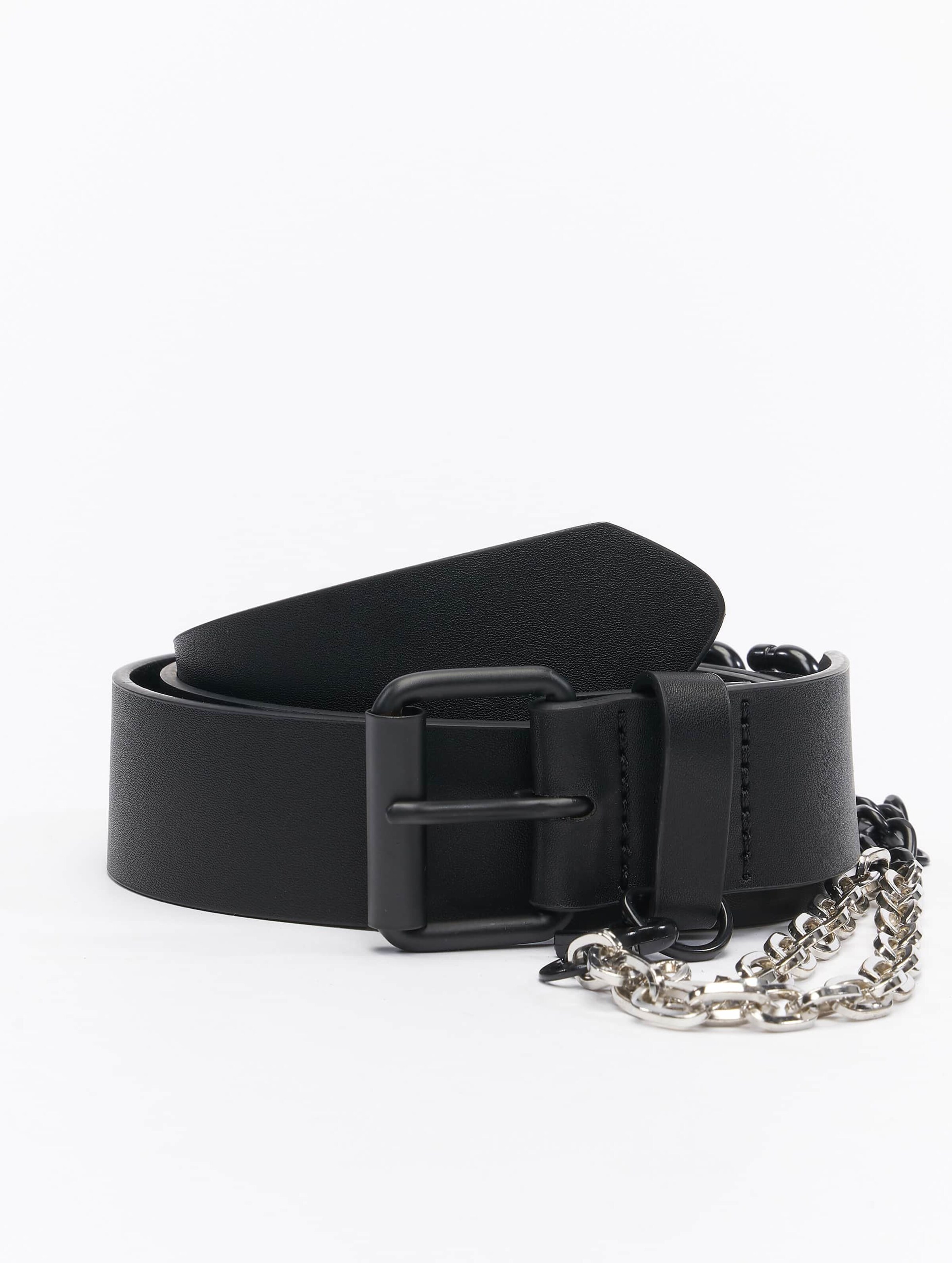 Urban Classics Imitation Leather Belt With Metal Chain