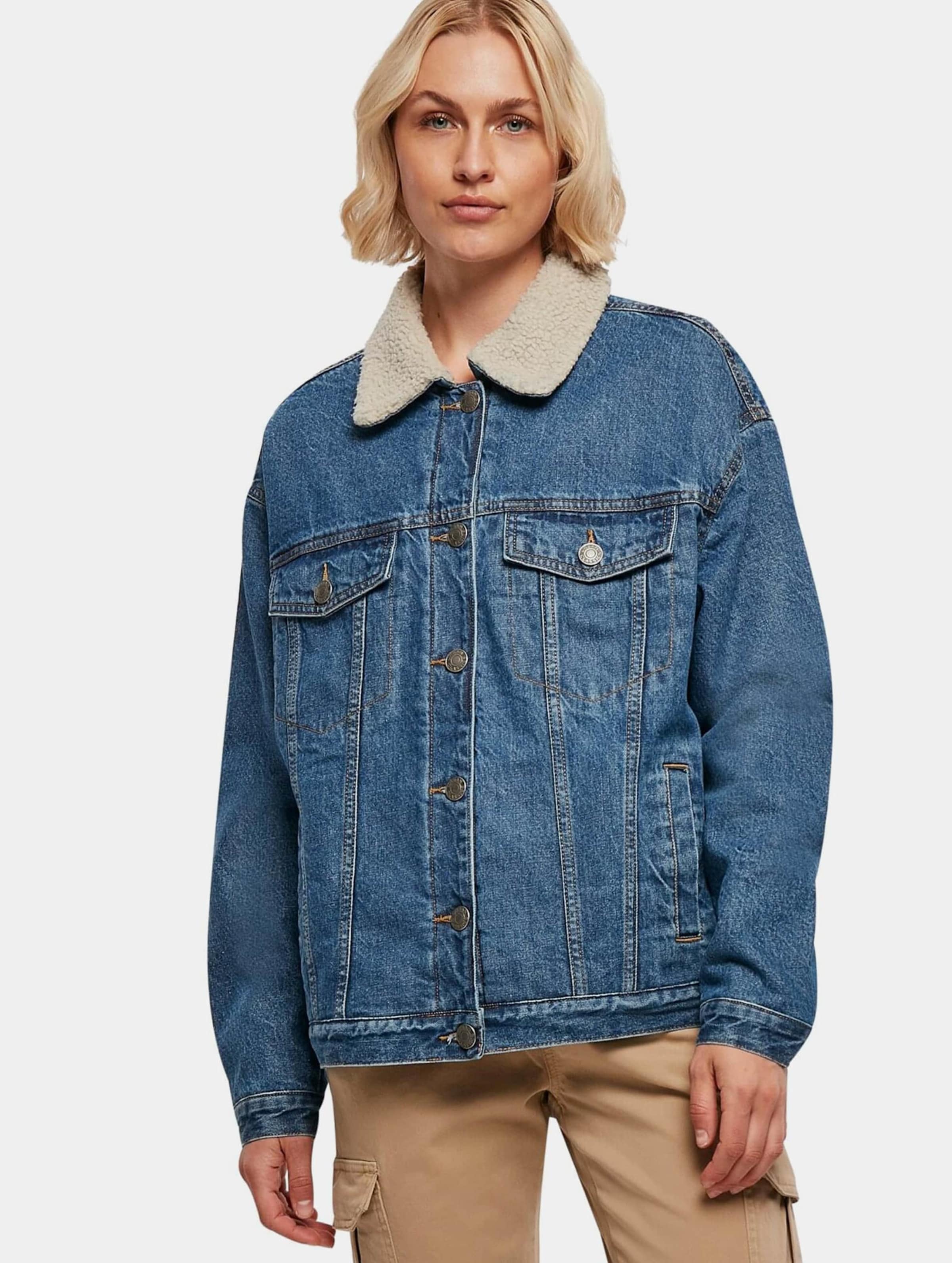 Urban Classics Ladies Oversized Sherpa Denim Jacket