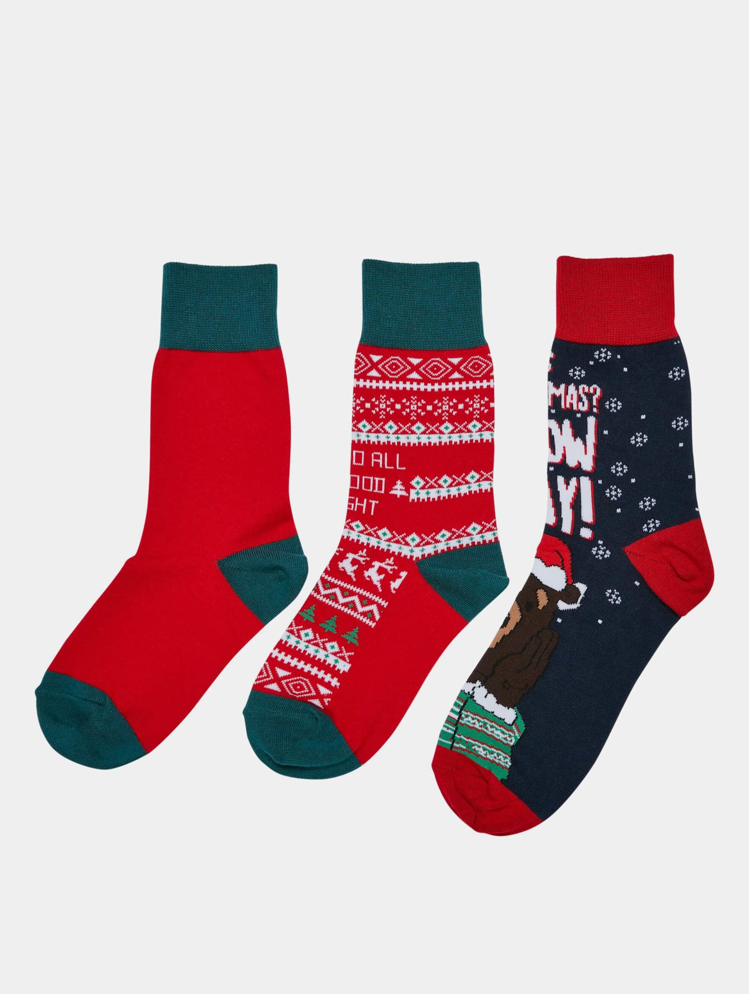 Urban Classics Christmas Bear Socks Kids 3-Pack