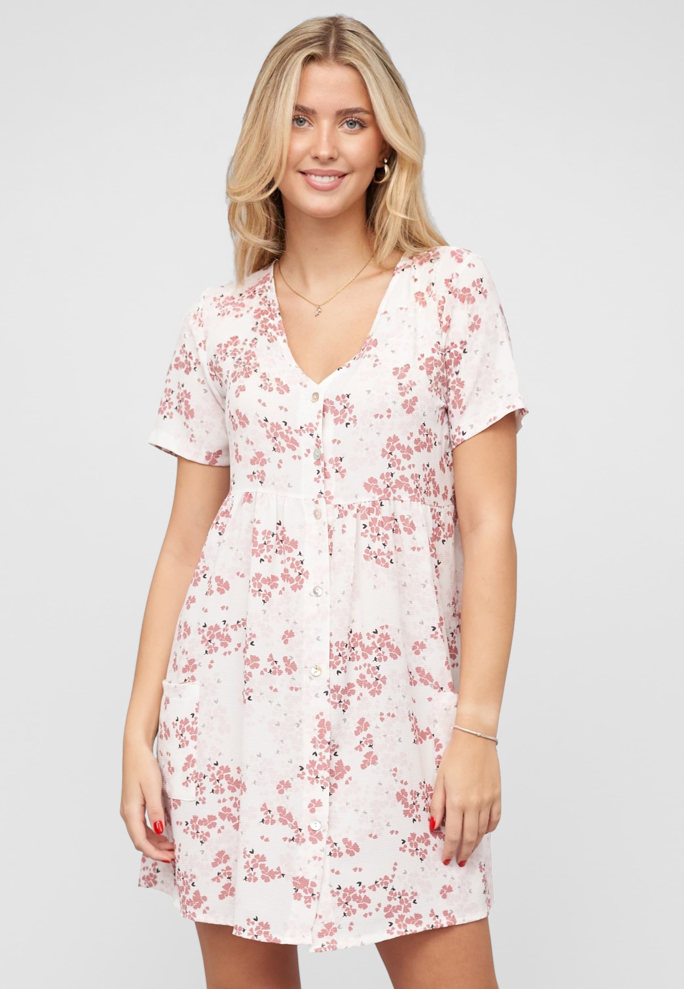 Cloud5ive Kleid mit Knopfleiste 2-Pocket