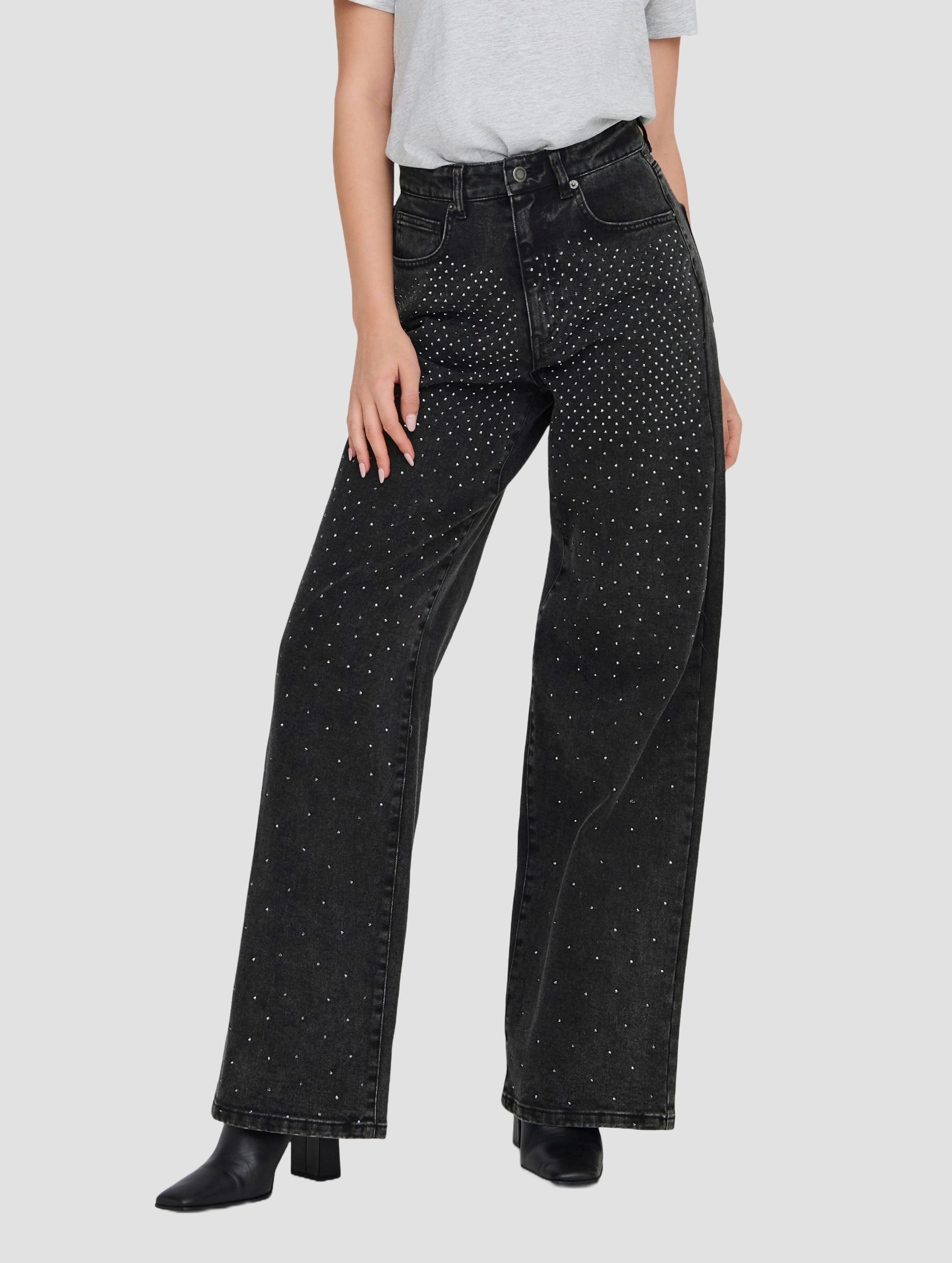 Only Hope Rhinestone High Waist Bootcut Jeans