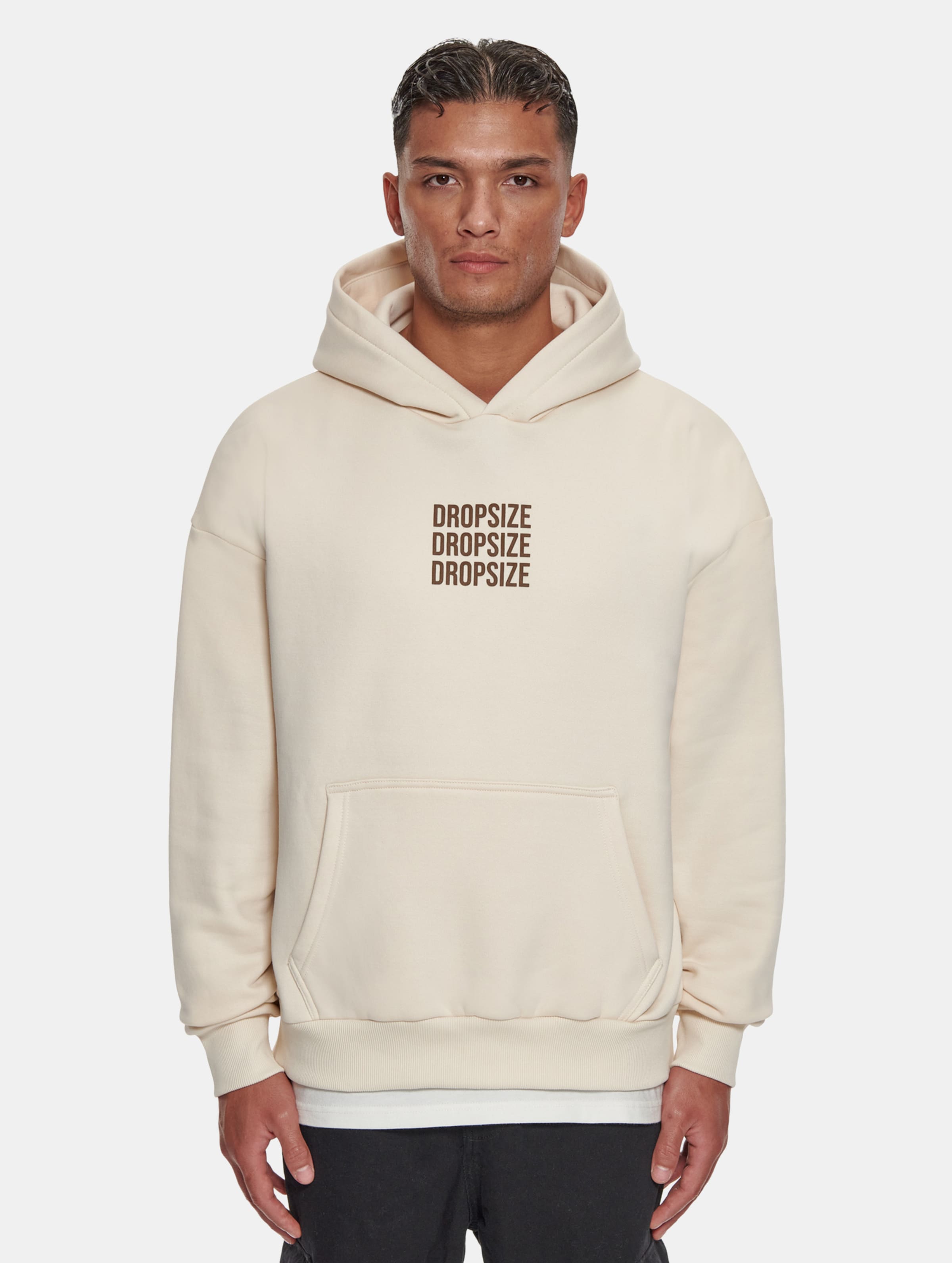 Dropsize Heavy Oversize Triple Logo Hoodie
