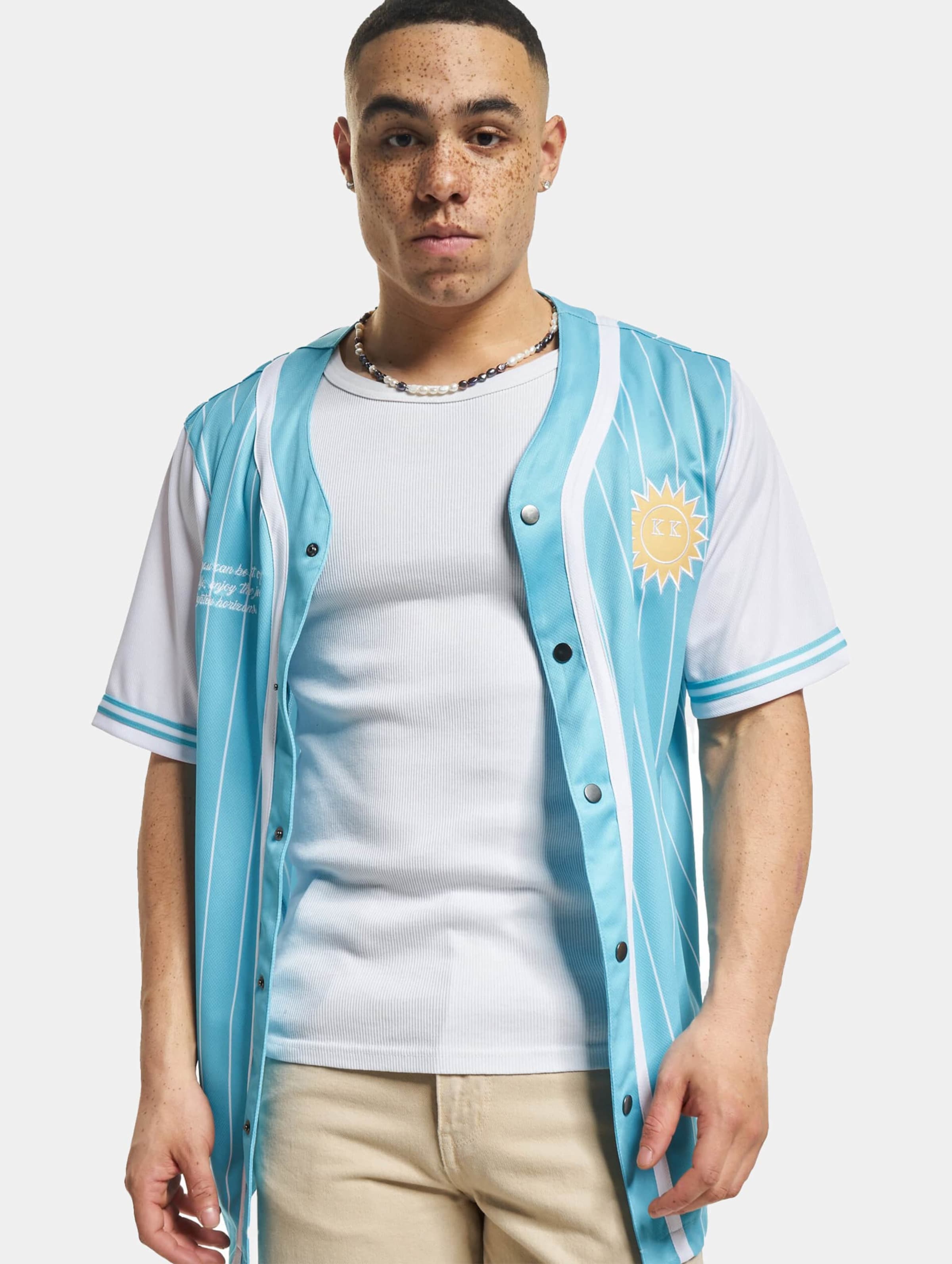 Karl Kani KM232-009-1 KK Varsity Block Pinstripe Baseball Shirt