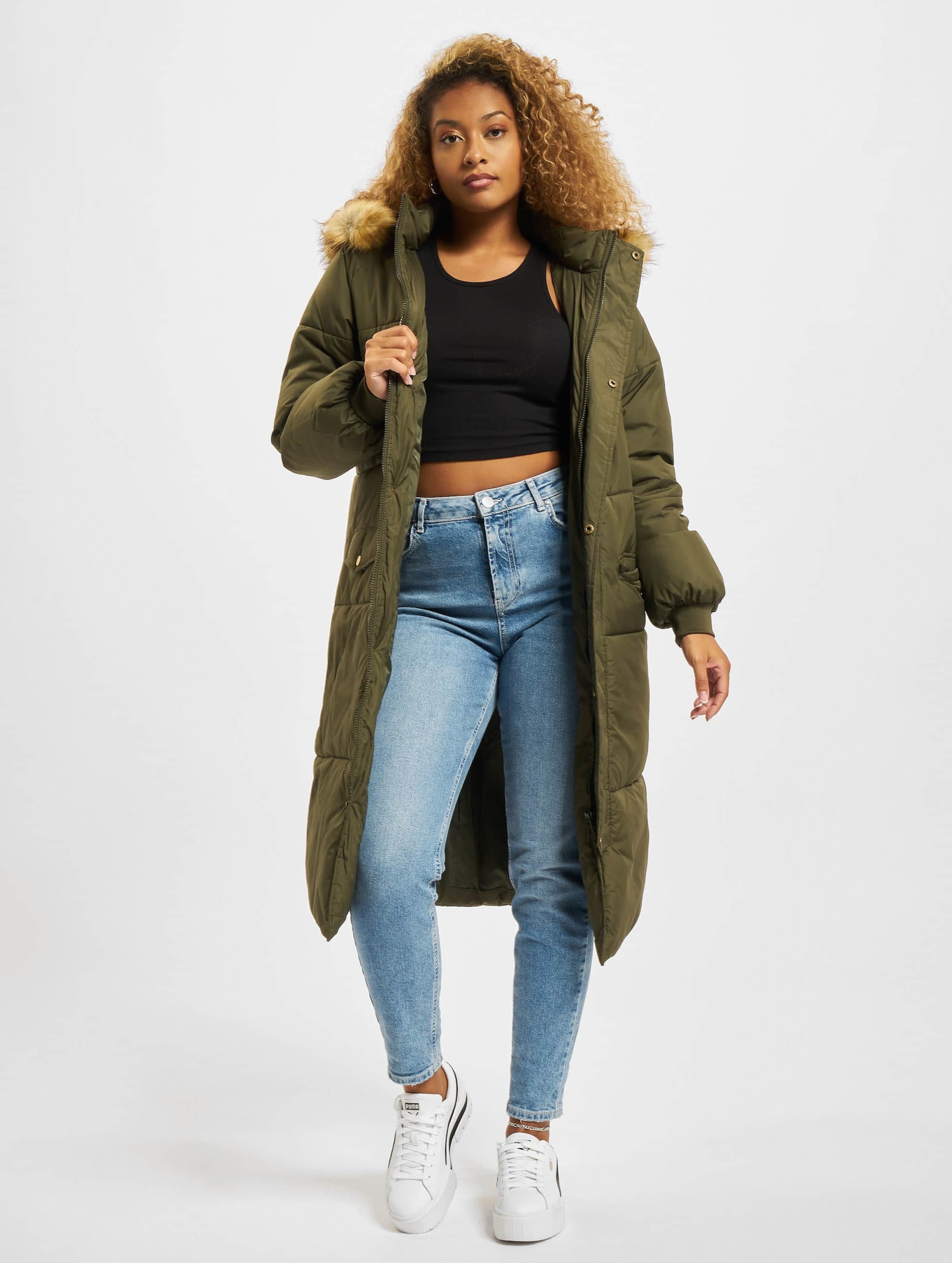 Urban Classics Ladies Oversize Faux Fur Puffer Coat