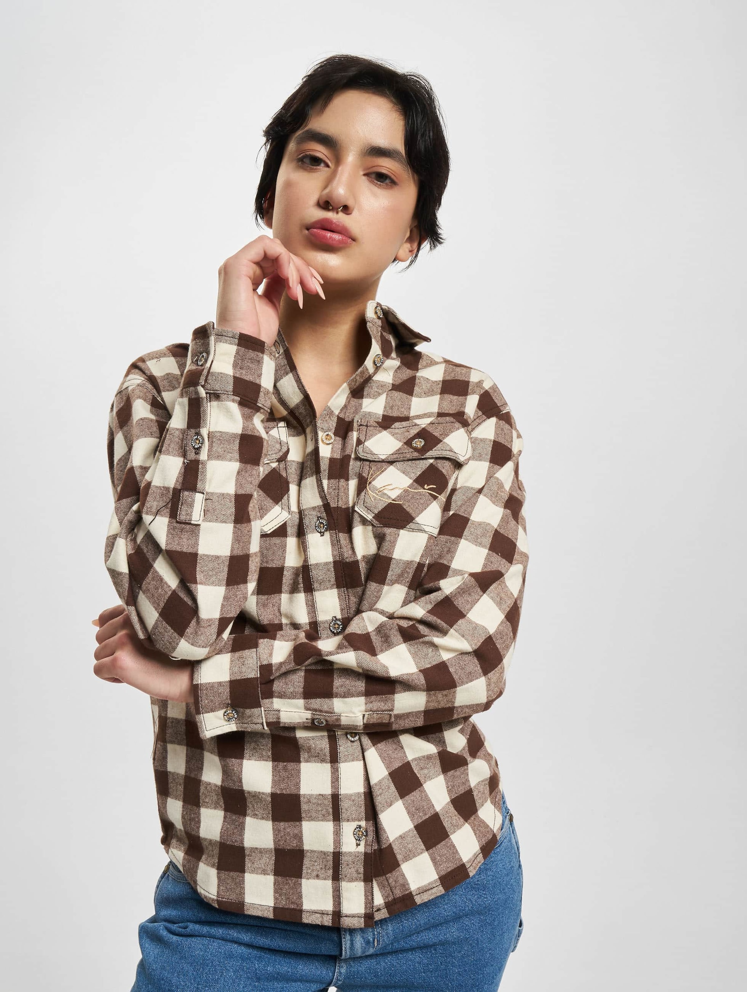 Karl Kani Chest Signature Flannel Langarmhemd