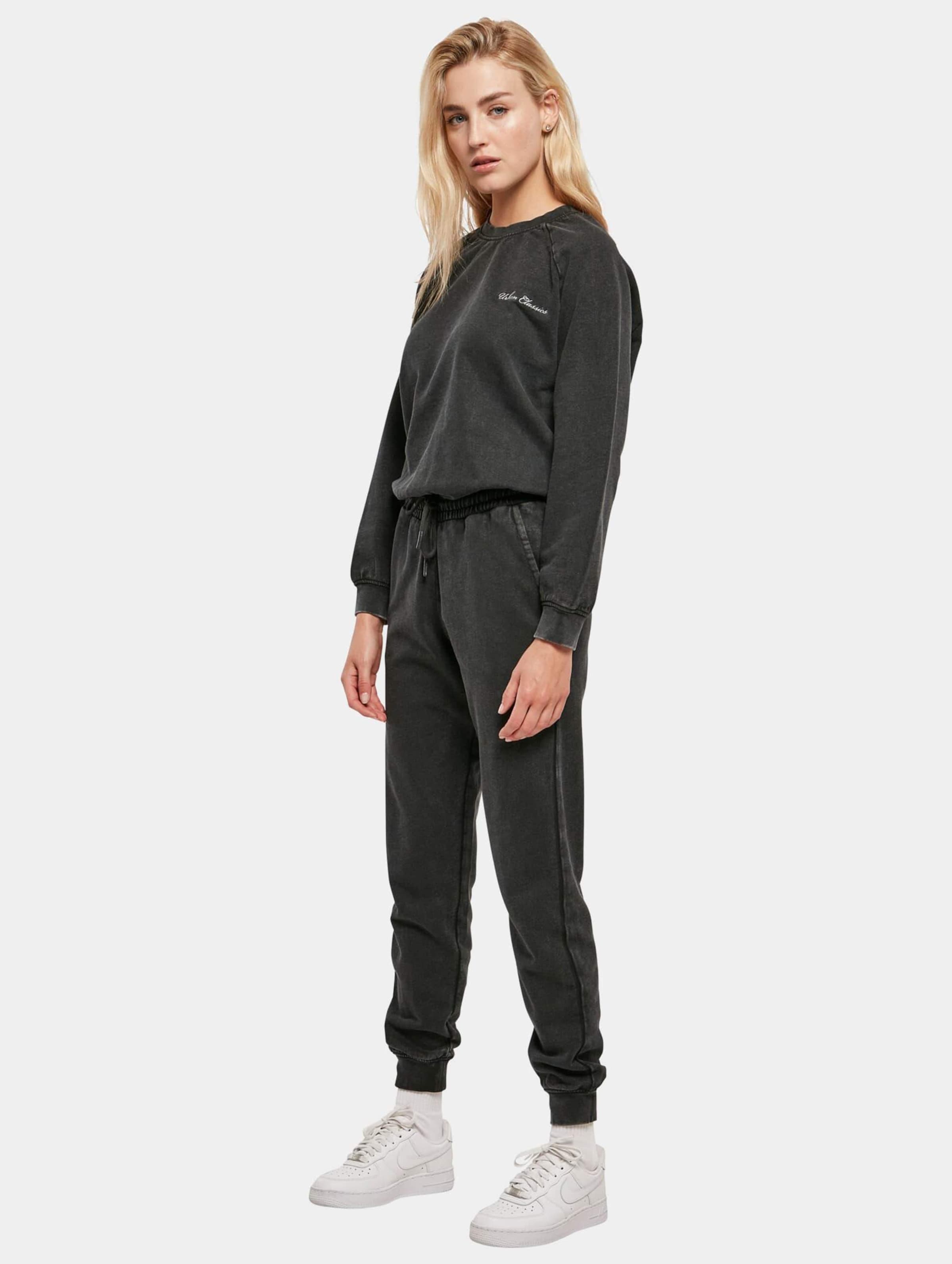 Urban Classics Ladies Small Embroidery Long Sleeve Terry Jumpsuit