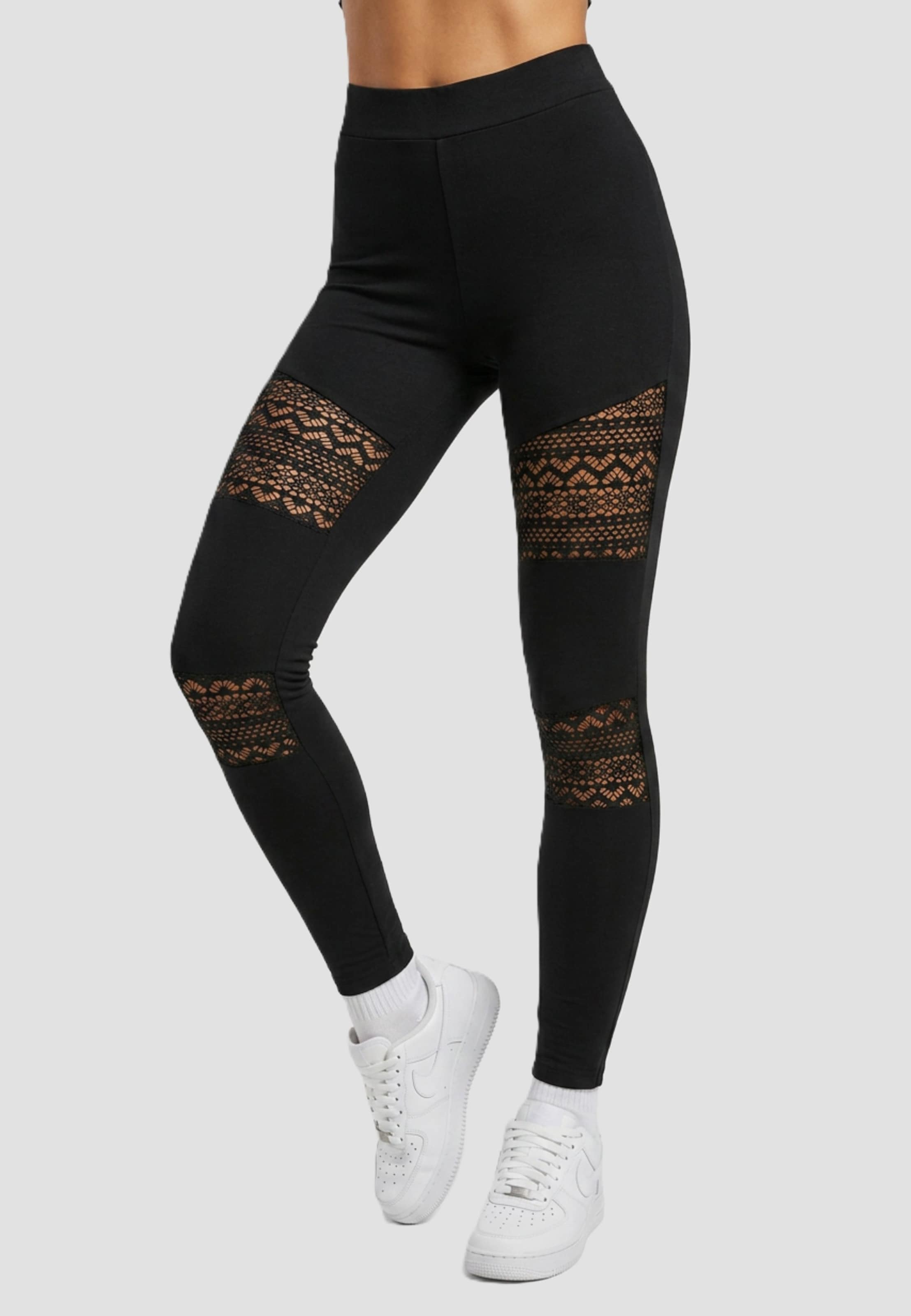 Urban Classics Ladies Crochet Lace Inset Leggings