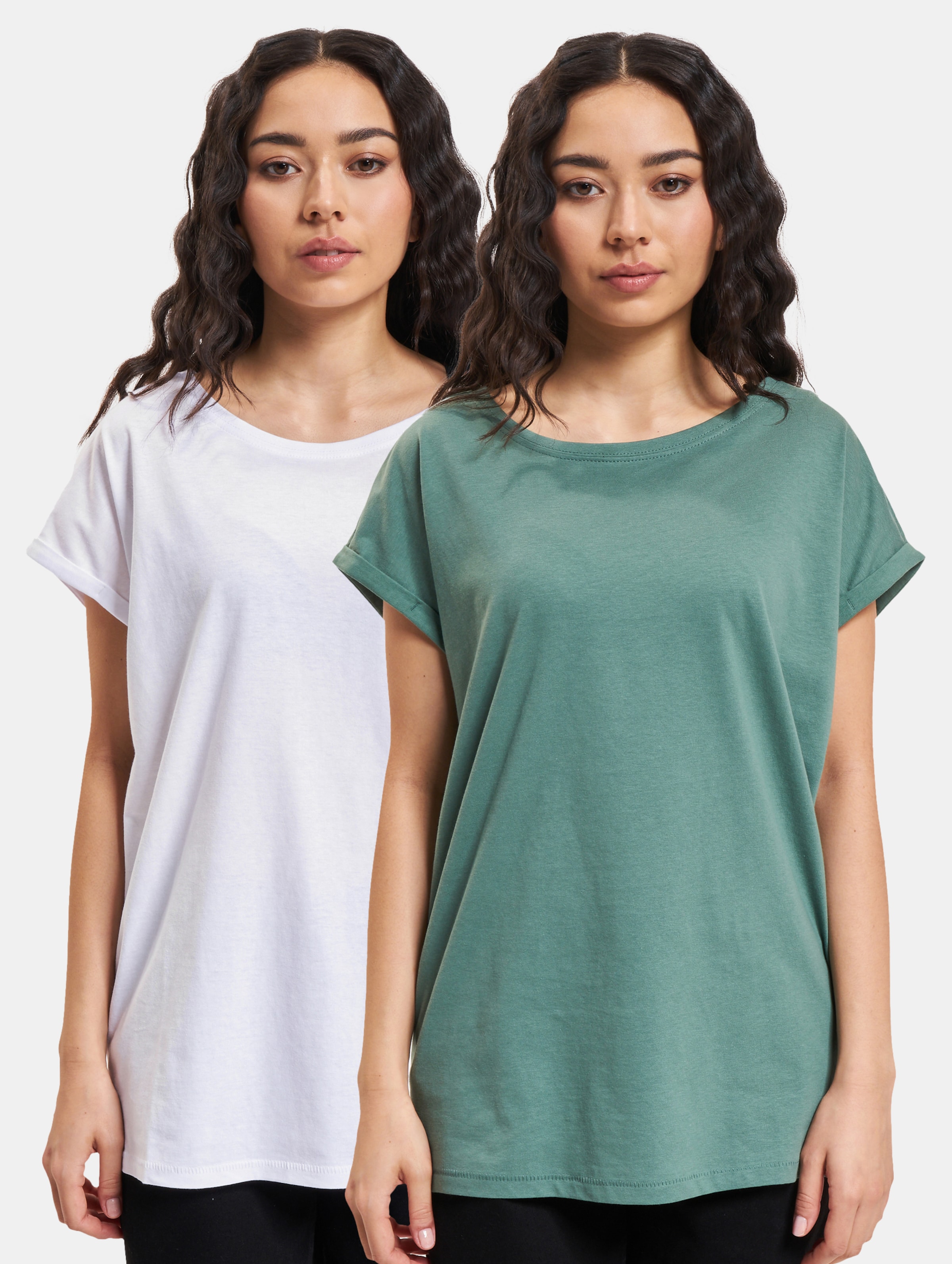 Urban Classics Ladies Extended Shoulder Tee 2-Pack