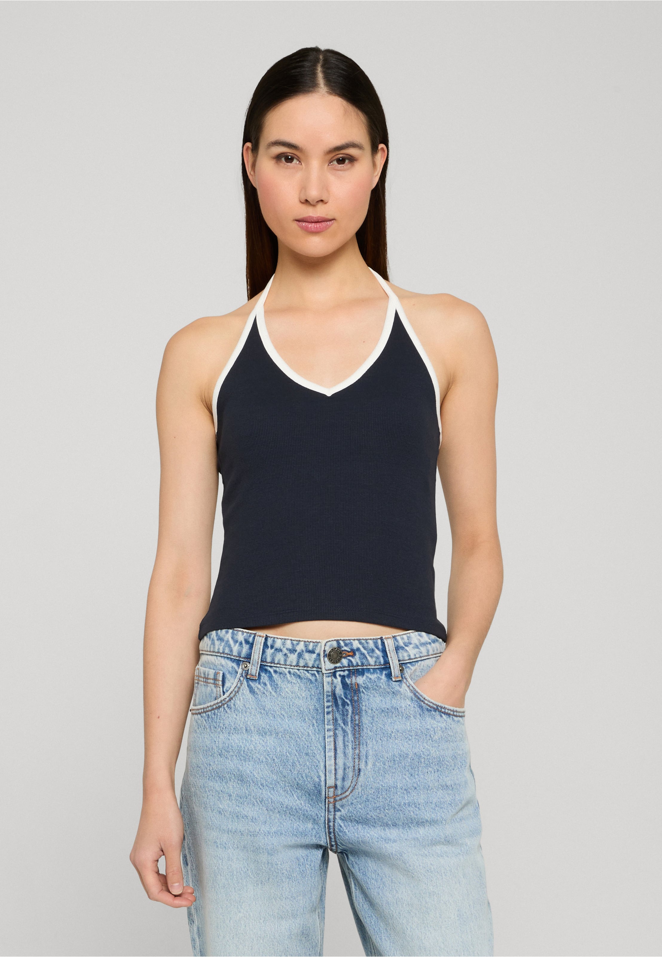 Urban Classics Ladies Contrast Piping Neckholder Top