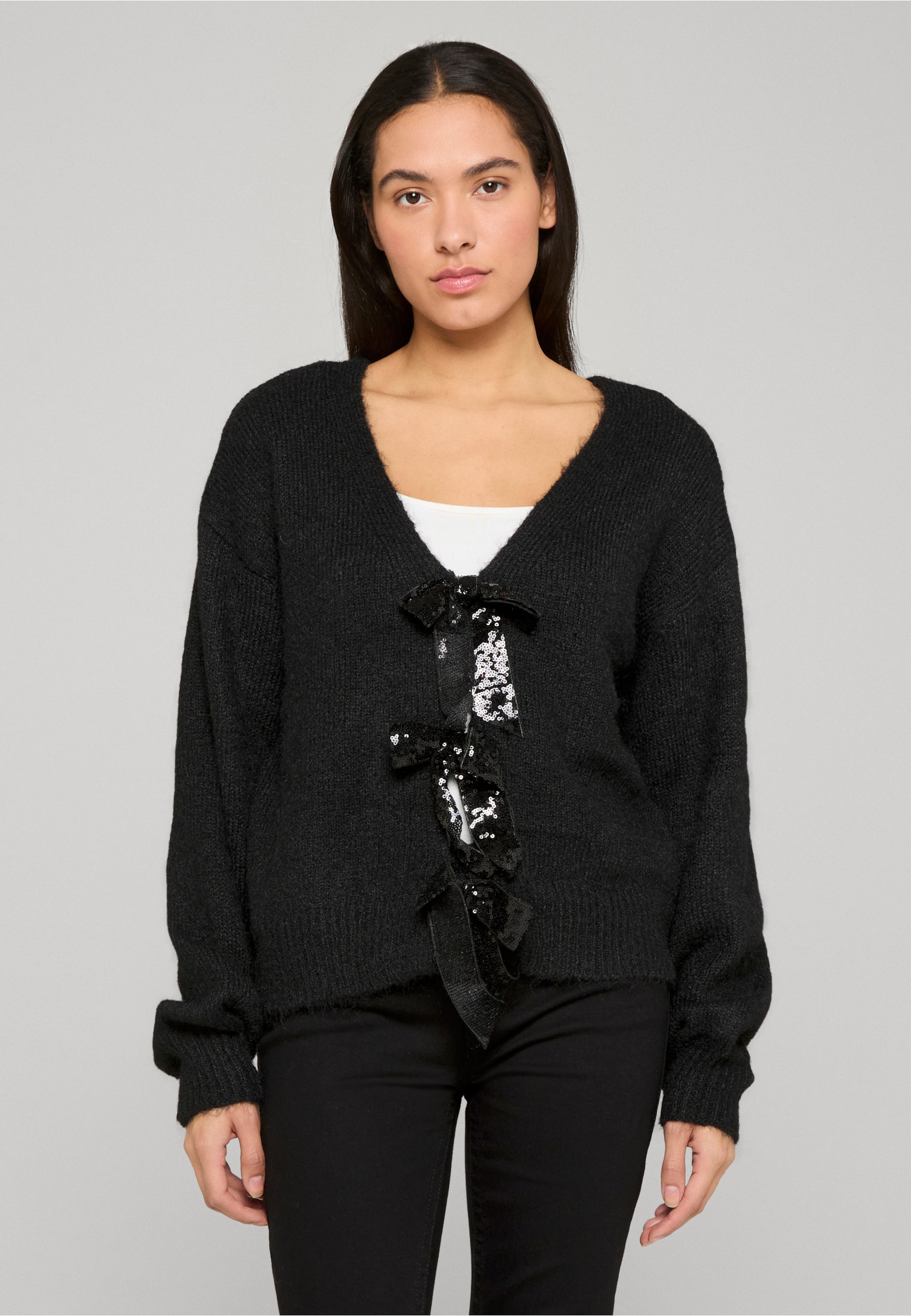 Estelou Glitter Bow Cardigan