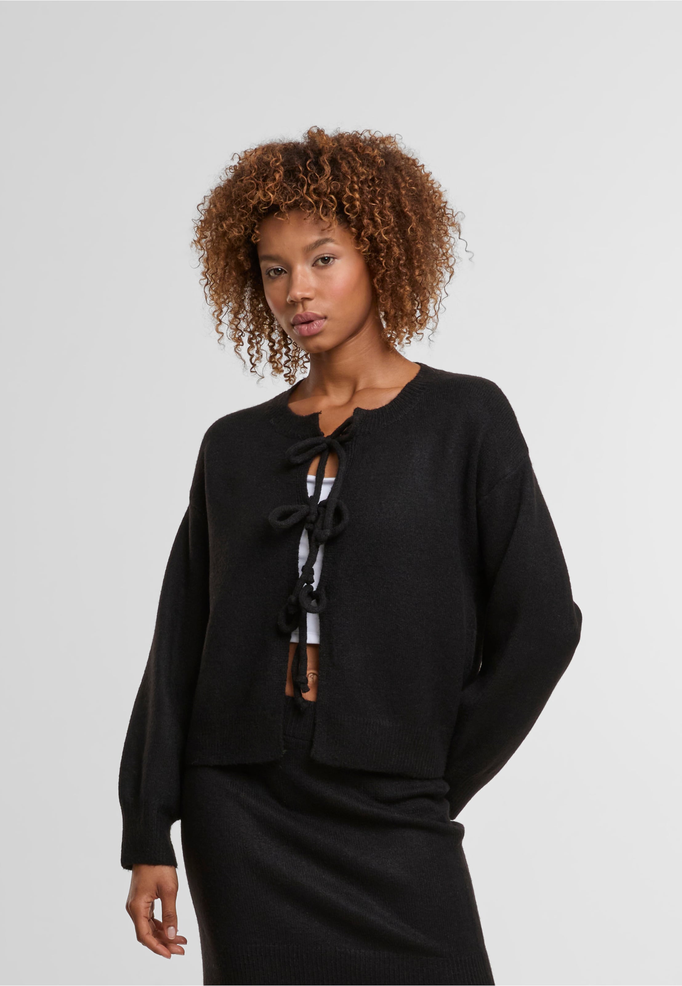 Estelou Soft touch knit bow cardigan
