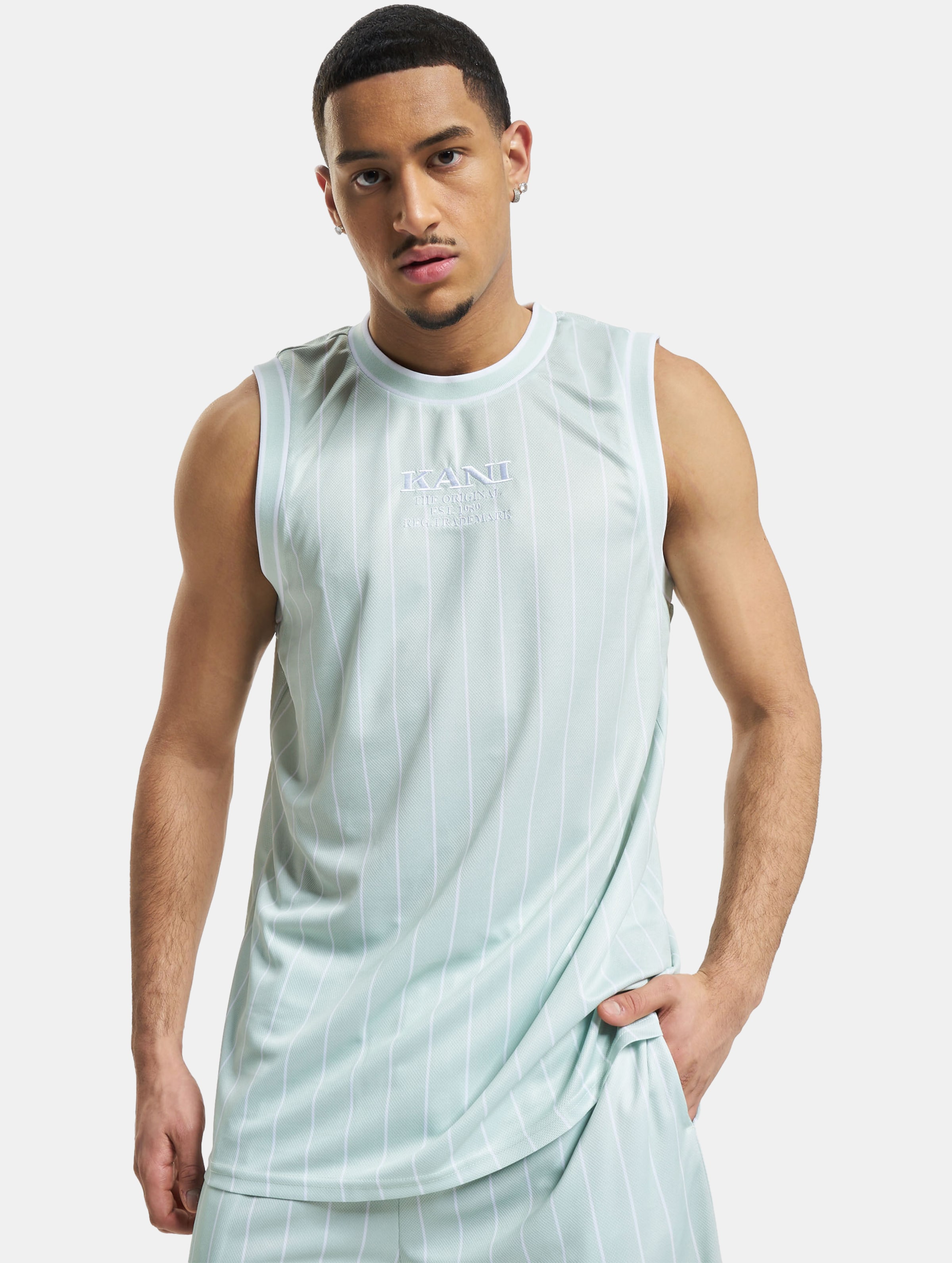 Karl Kani KK Retro Pinstripes Basketball Tank light