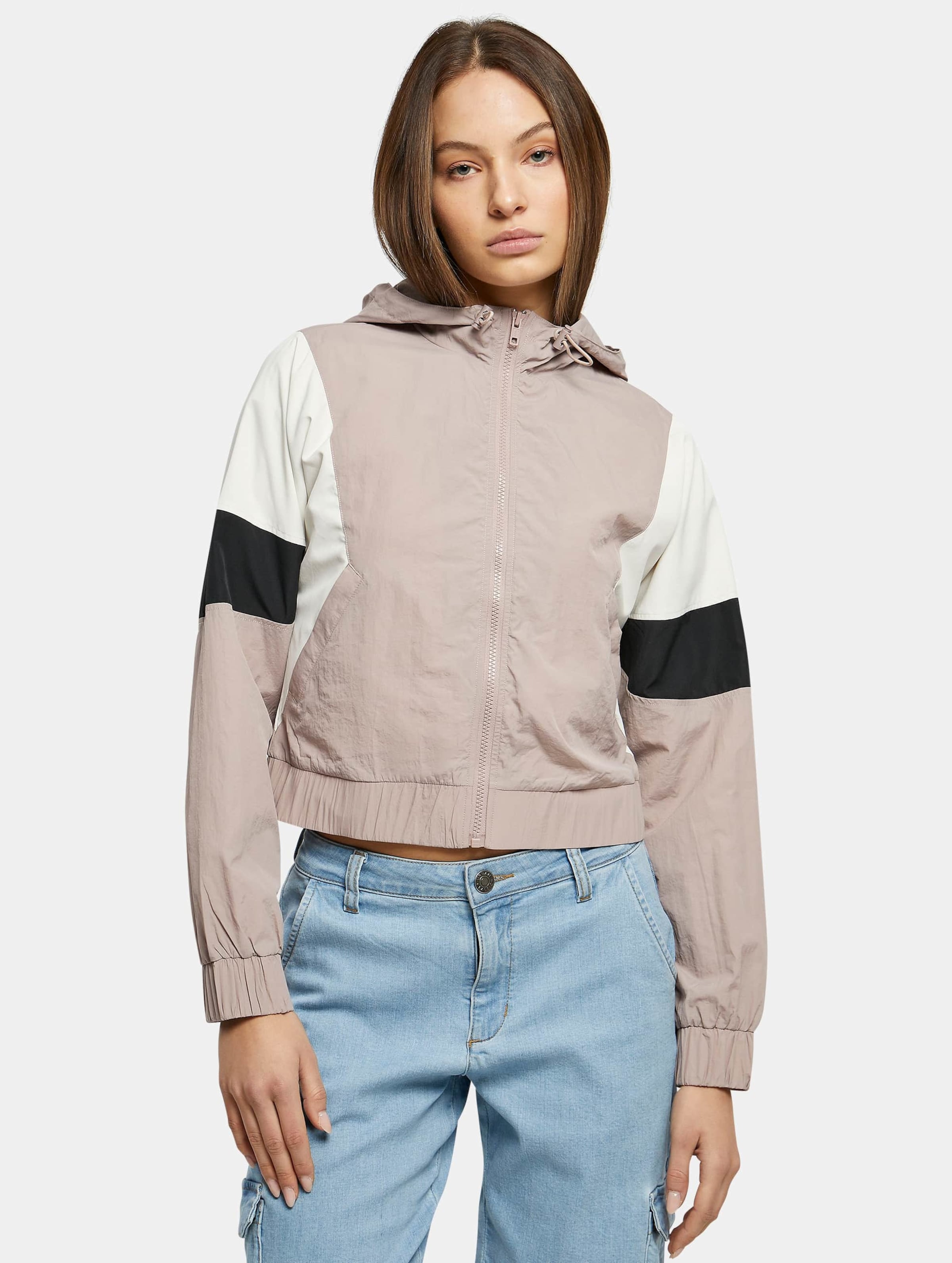 Urban Classics Ladies Short 3-Tone Crinkle Jacket