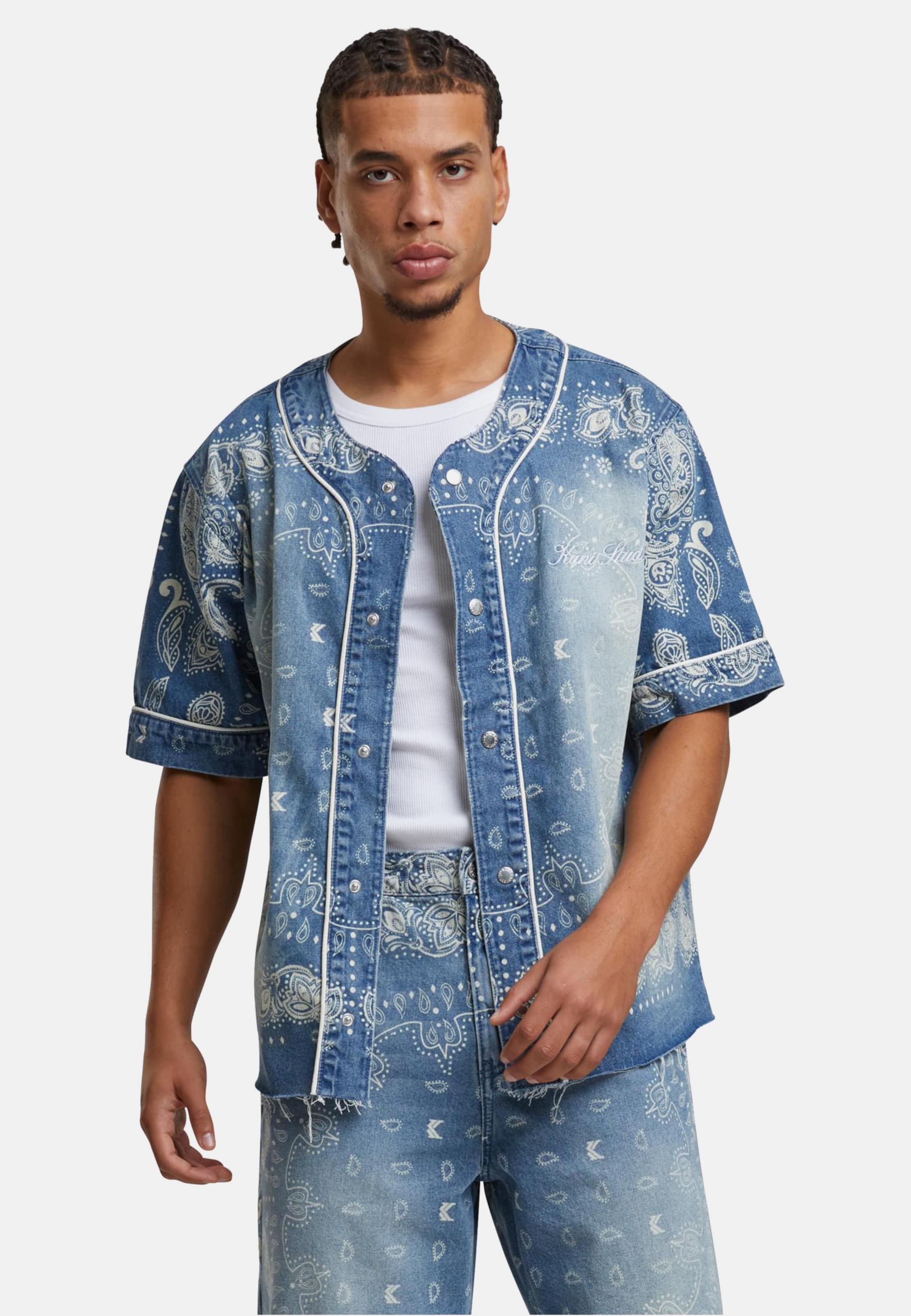 Karl Kani Paisley Denim Baseball Shirt