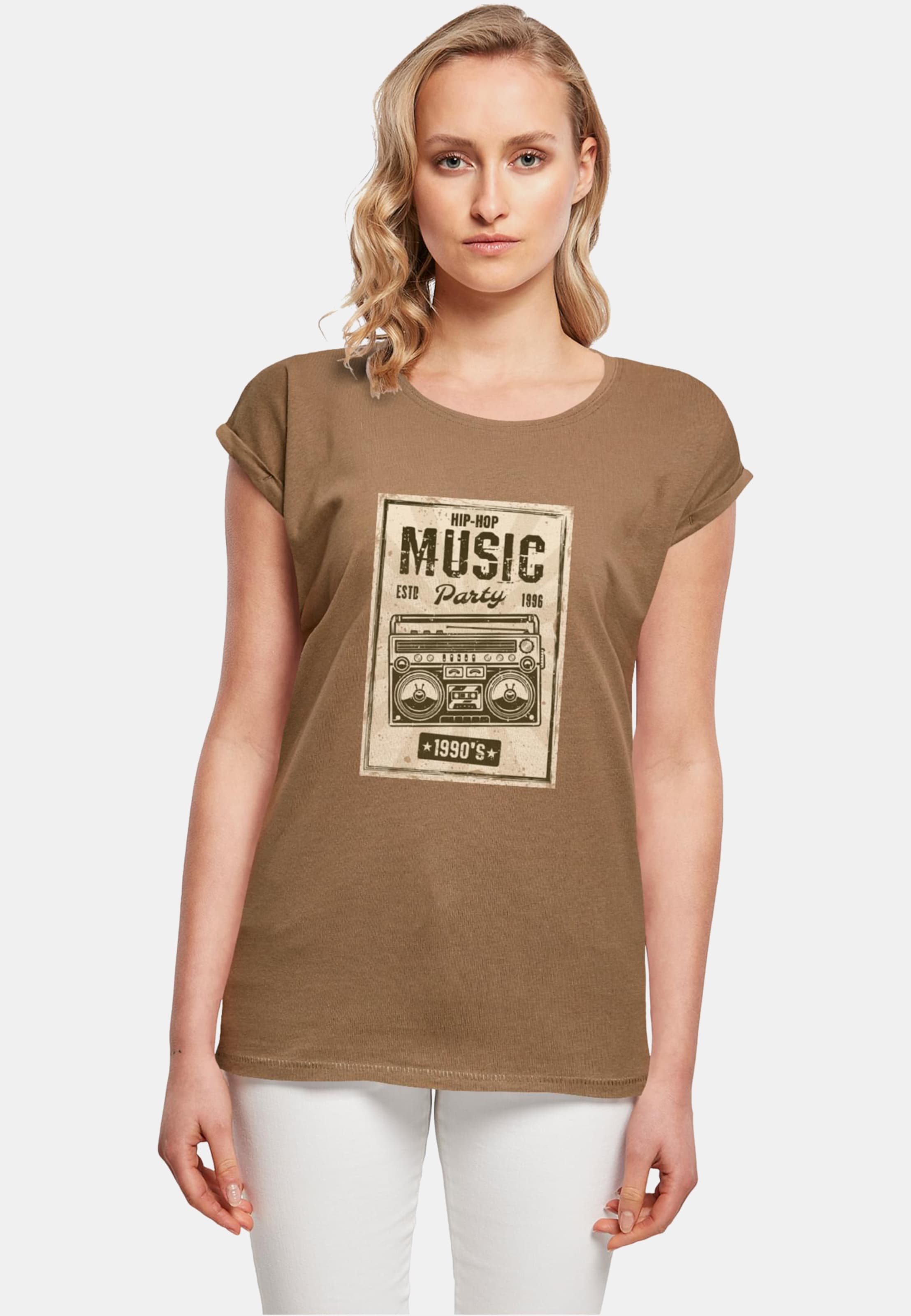 Mister Tee Ladies Retro Boom Extended Shoulder