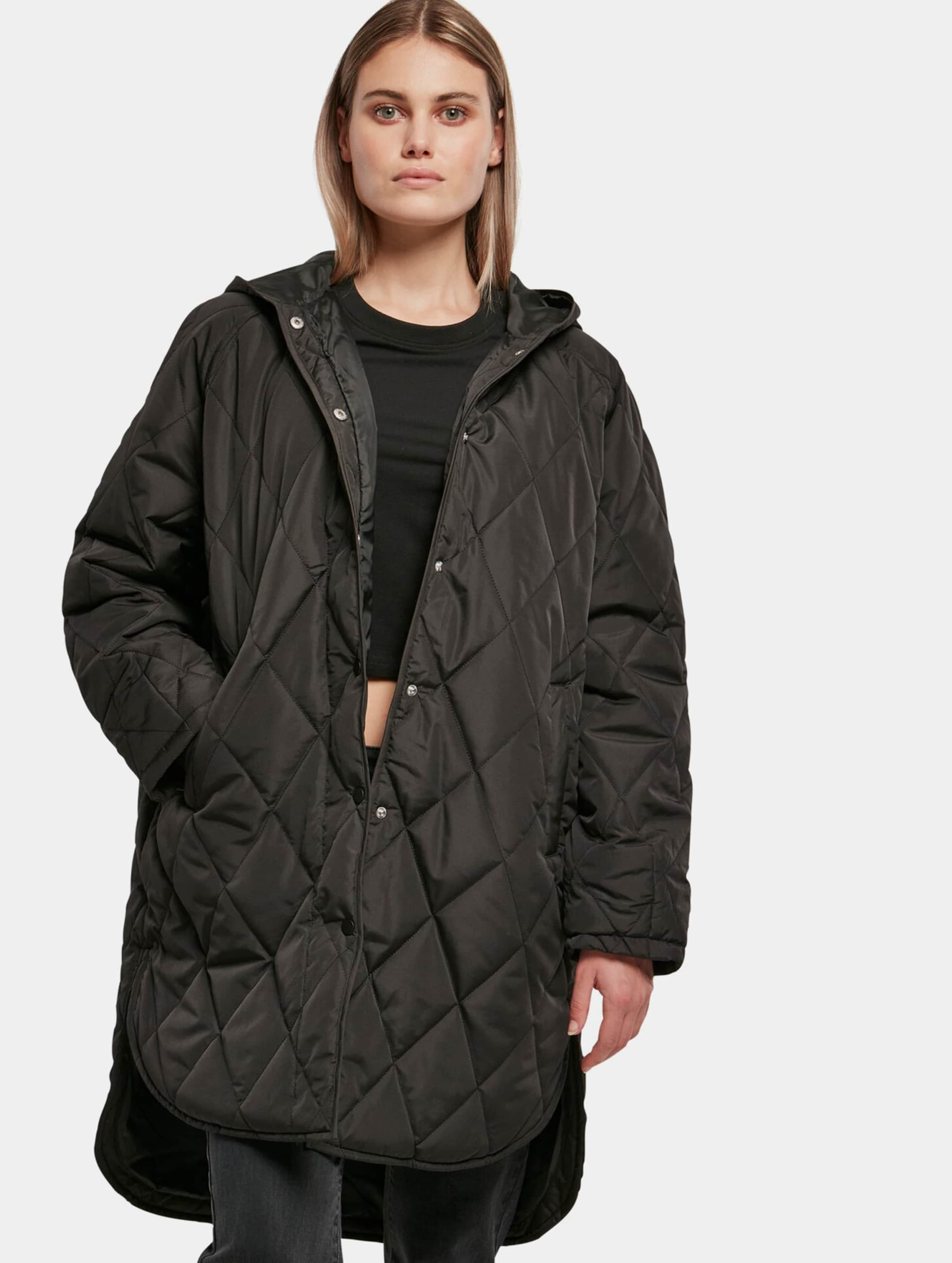 Urban Classics Ladies Oversized Diamond Quilted Hooded Coat