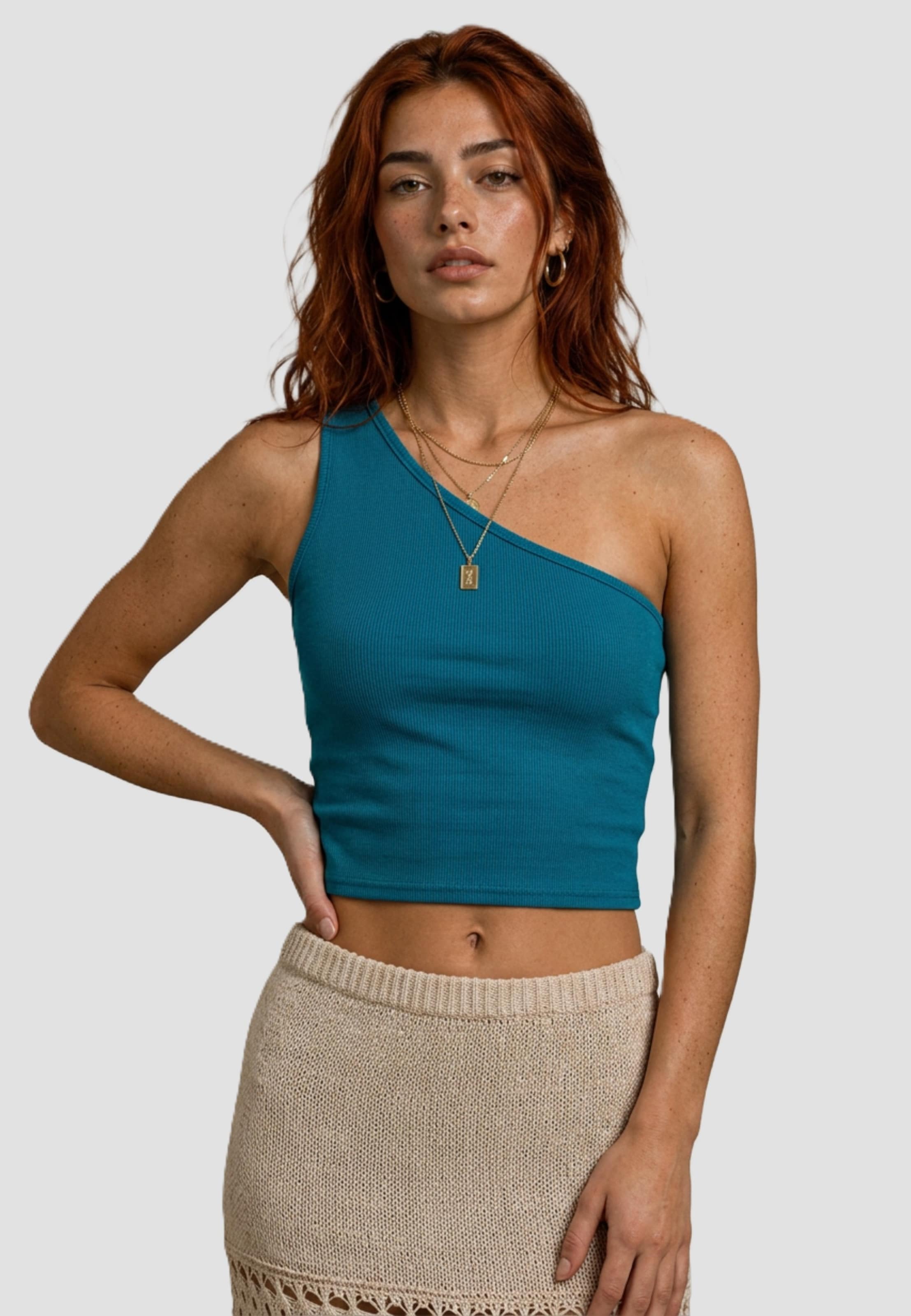 Urban Classics Ladies Cropped Asymmetric Top