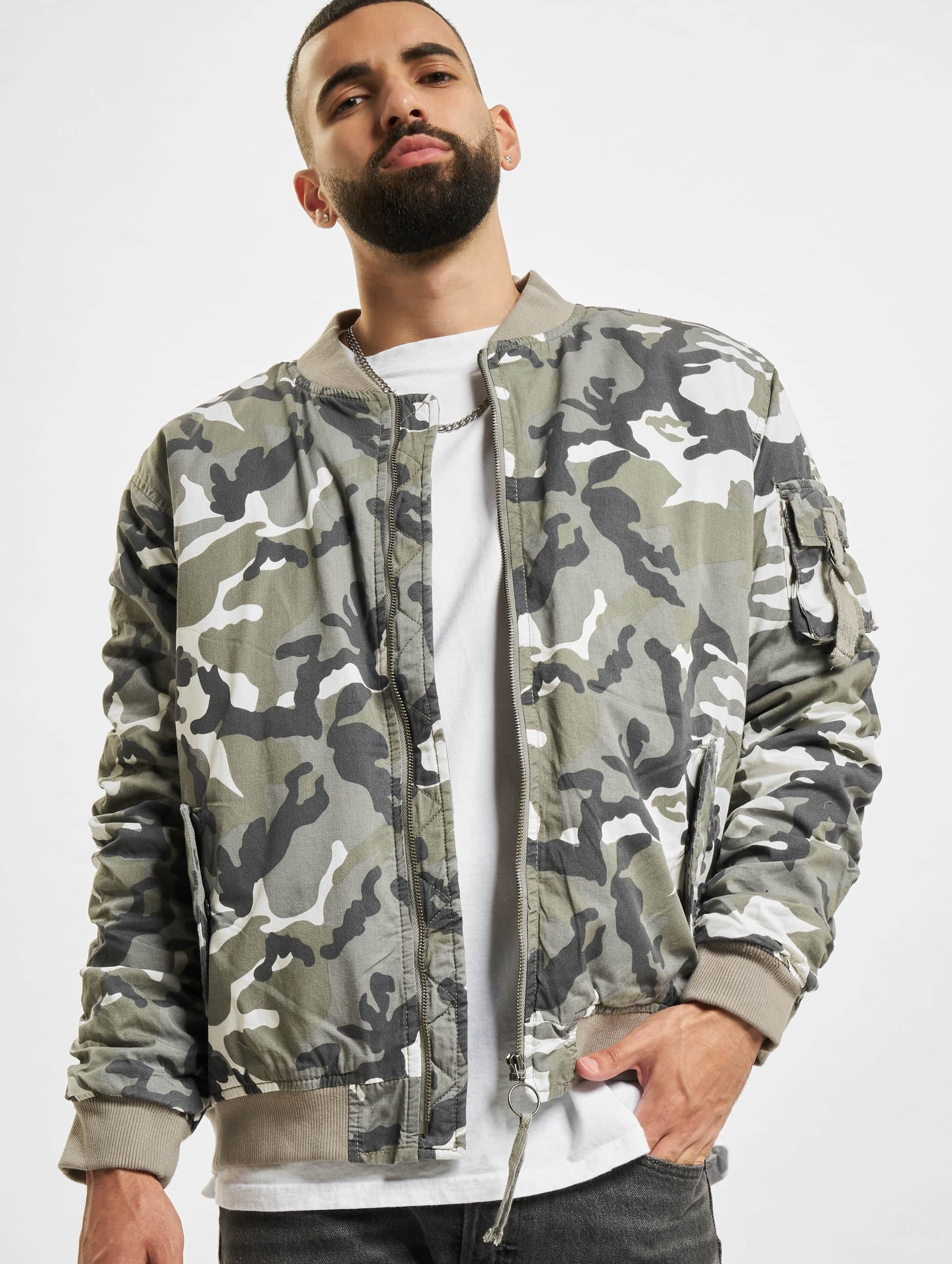Urban Classics Vintage Camo Cotton Bomber Jacket