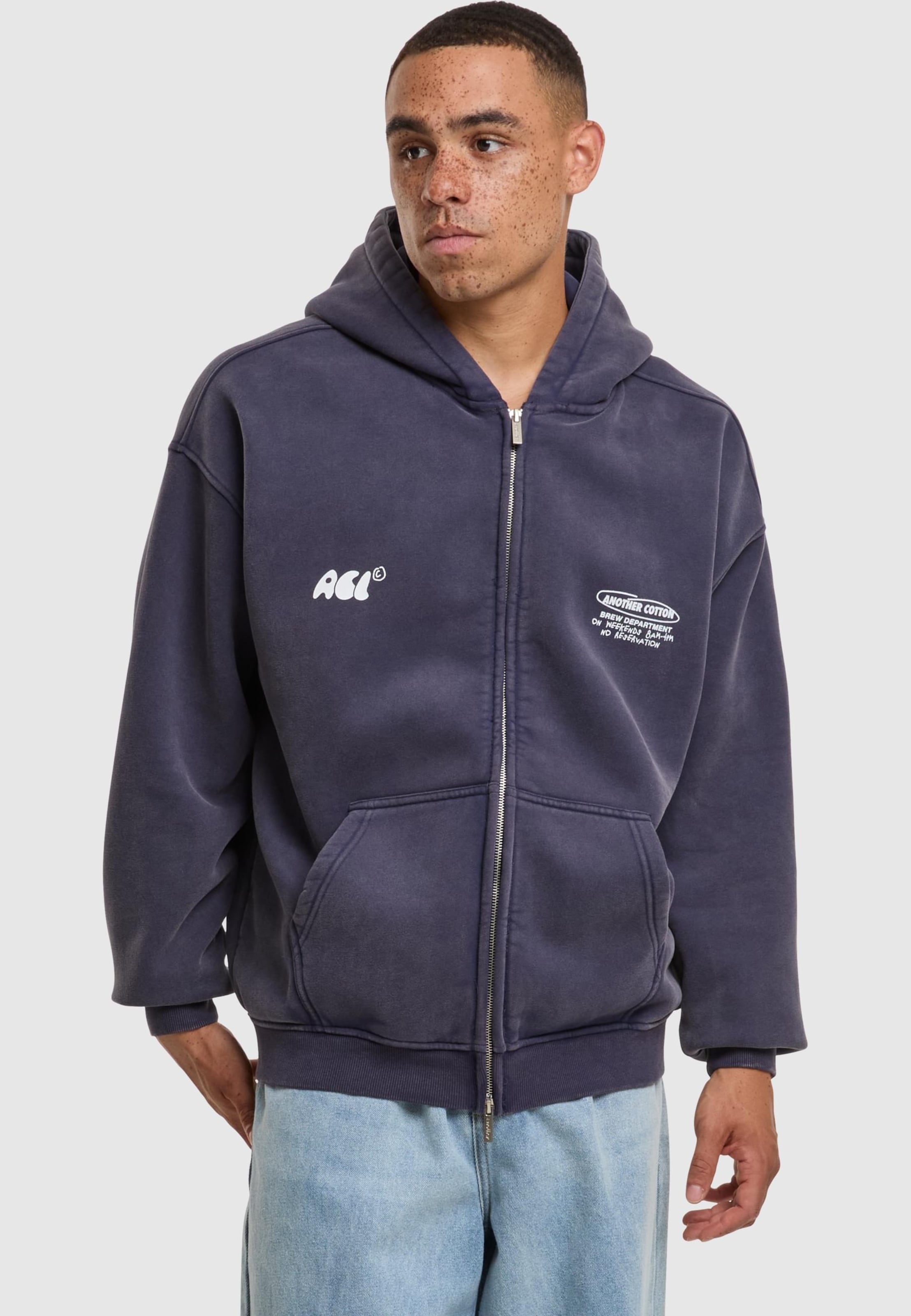 Another Cotton Lab Espresso Society Washed Zip Hoodie