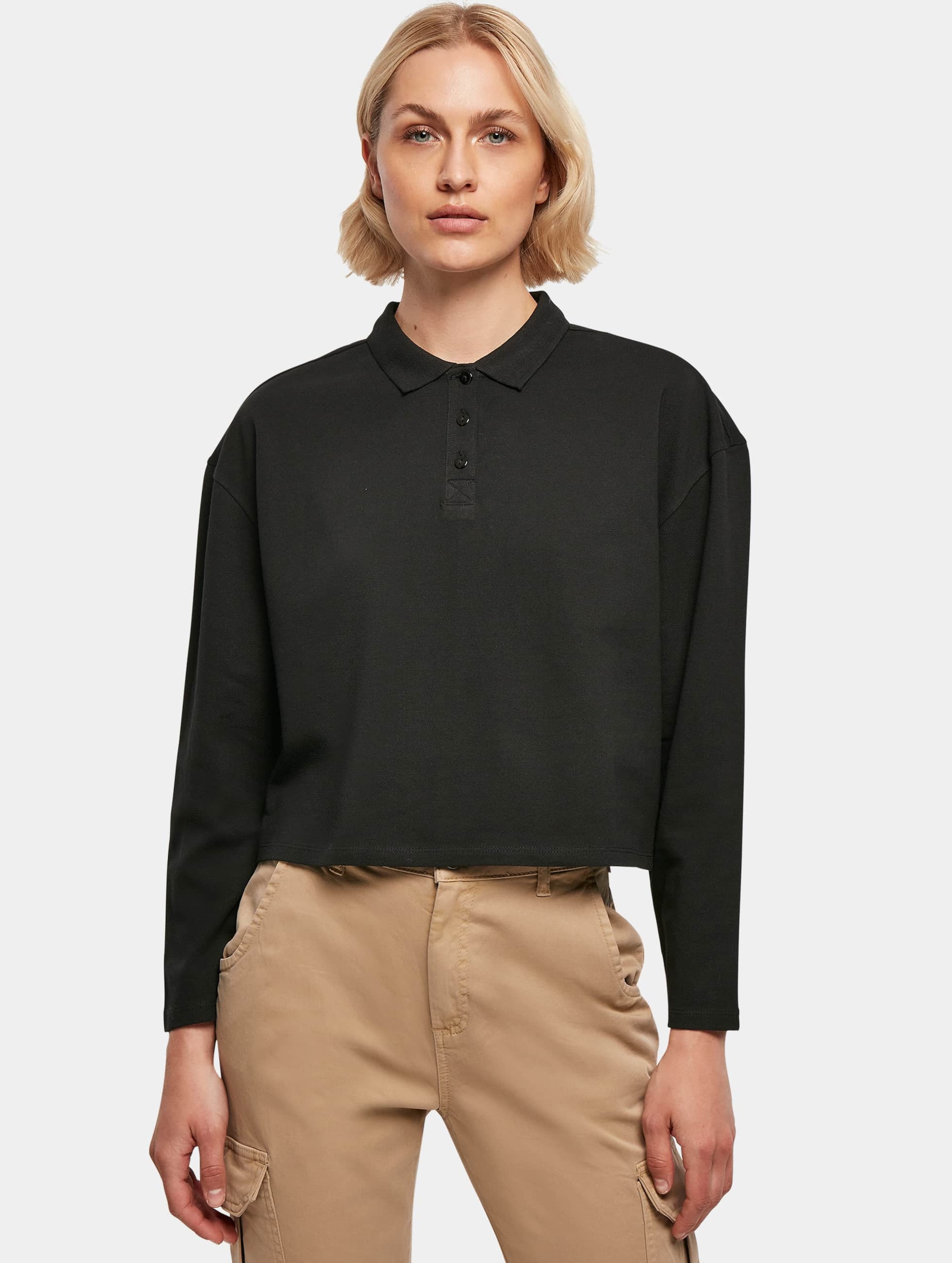 Urban Classics Ladies Short Oversized Polo Longsleeve