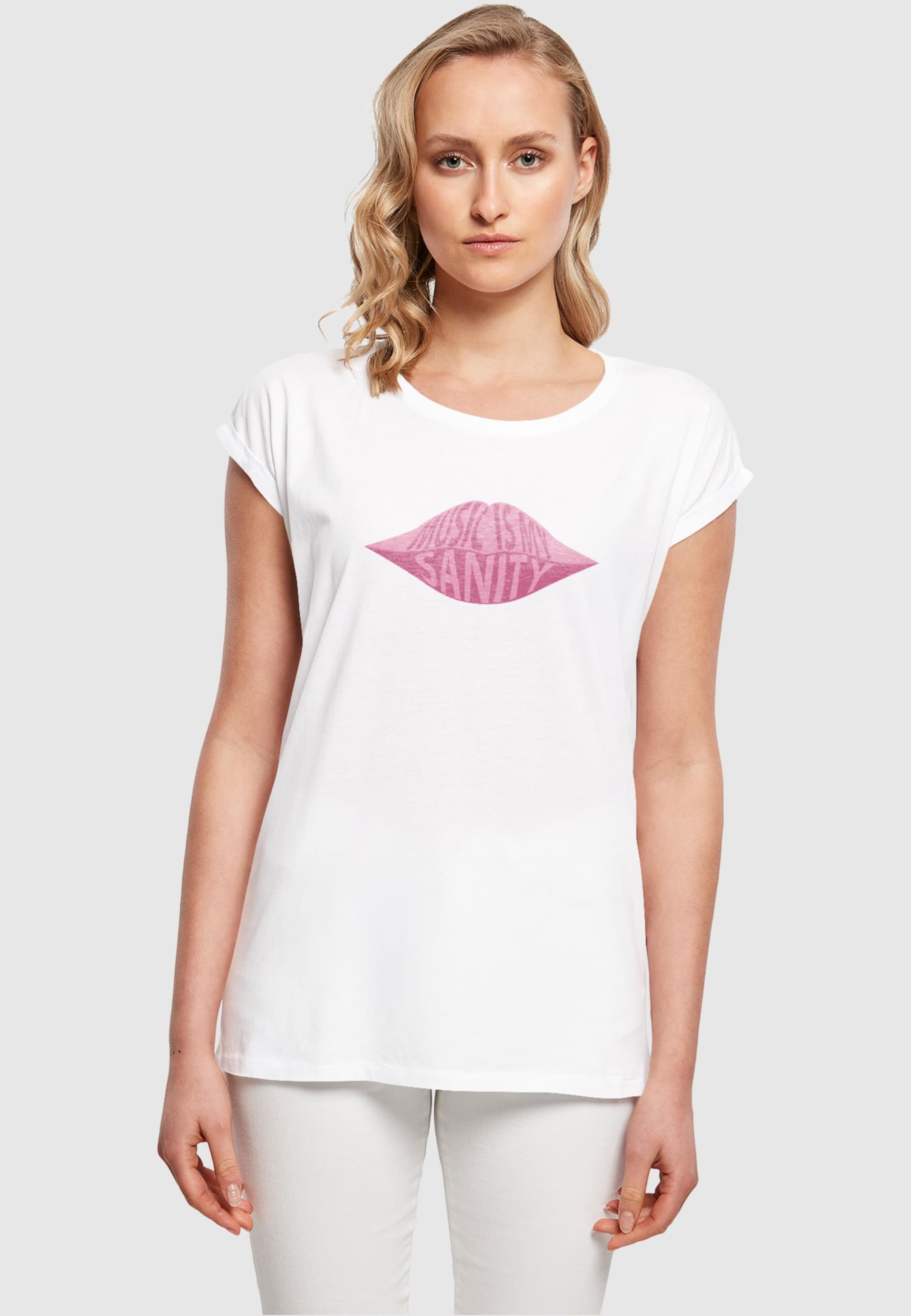 Mister Tee Ladies Music Is My Sanity T-Shirt Round Neck