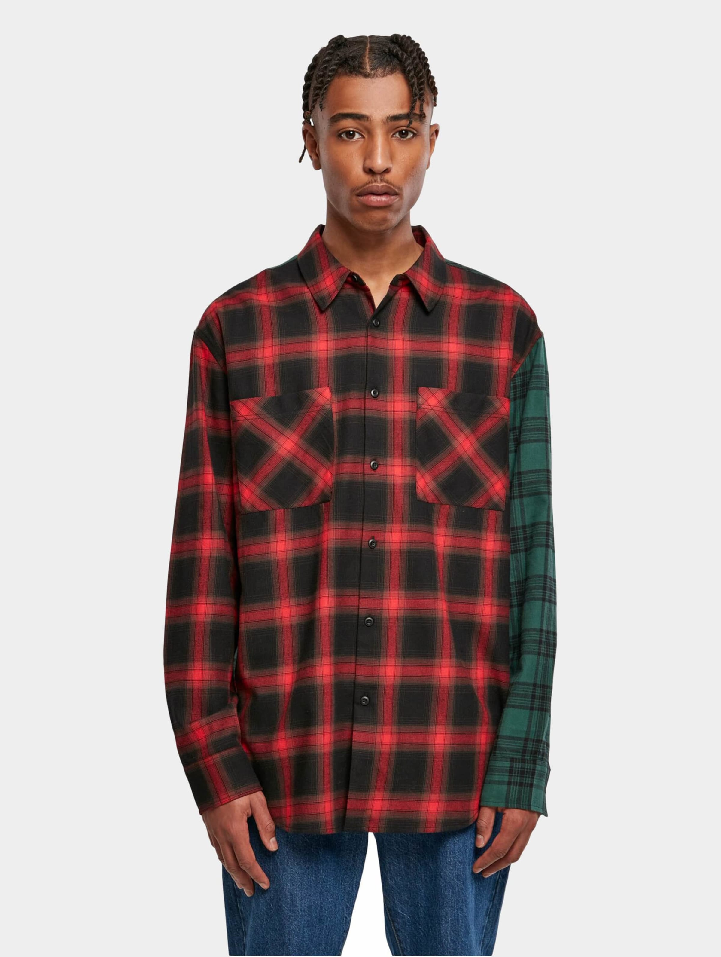 Urban Classics Oversized Mix Check Shirt