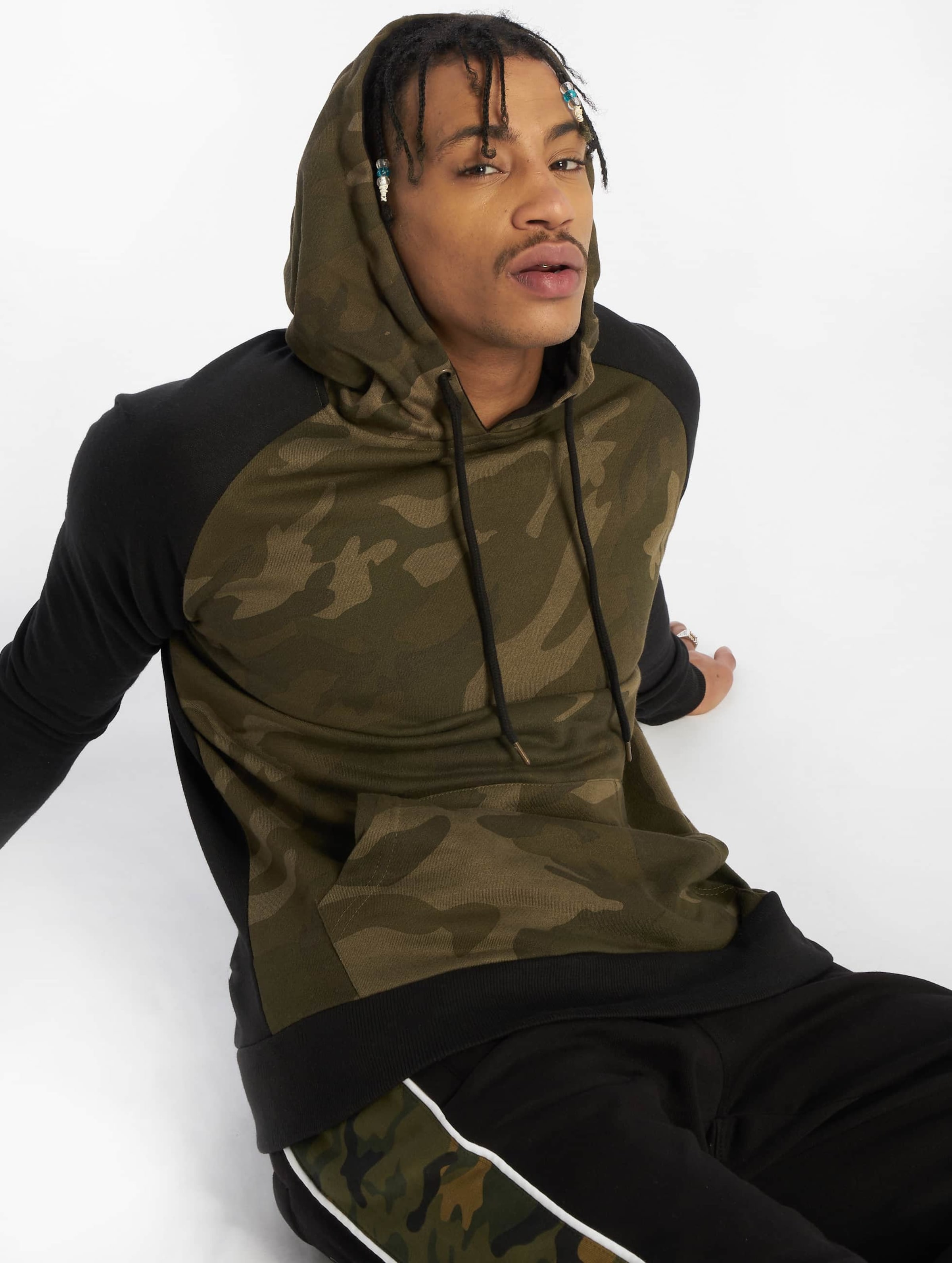 Urban Classics Camo Contrast Raglan Hoody