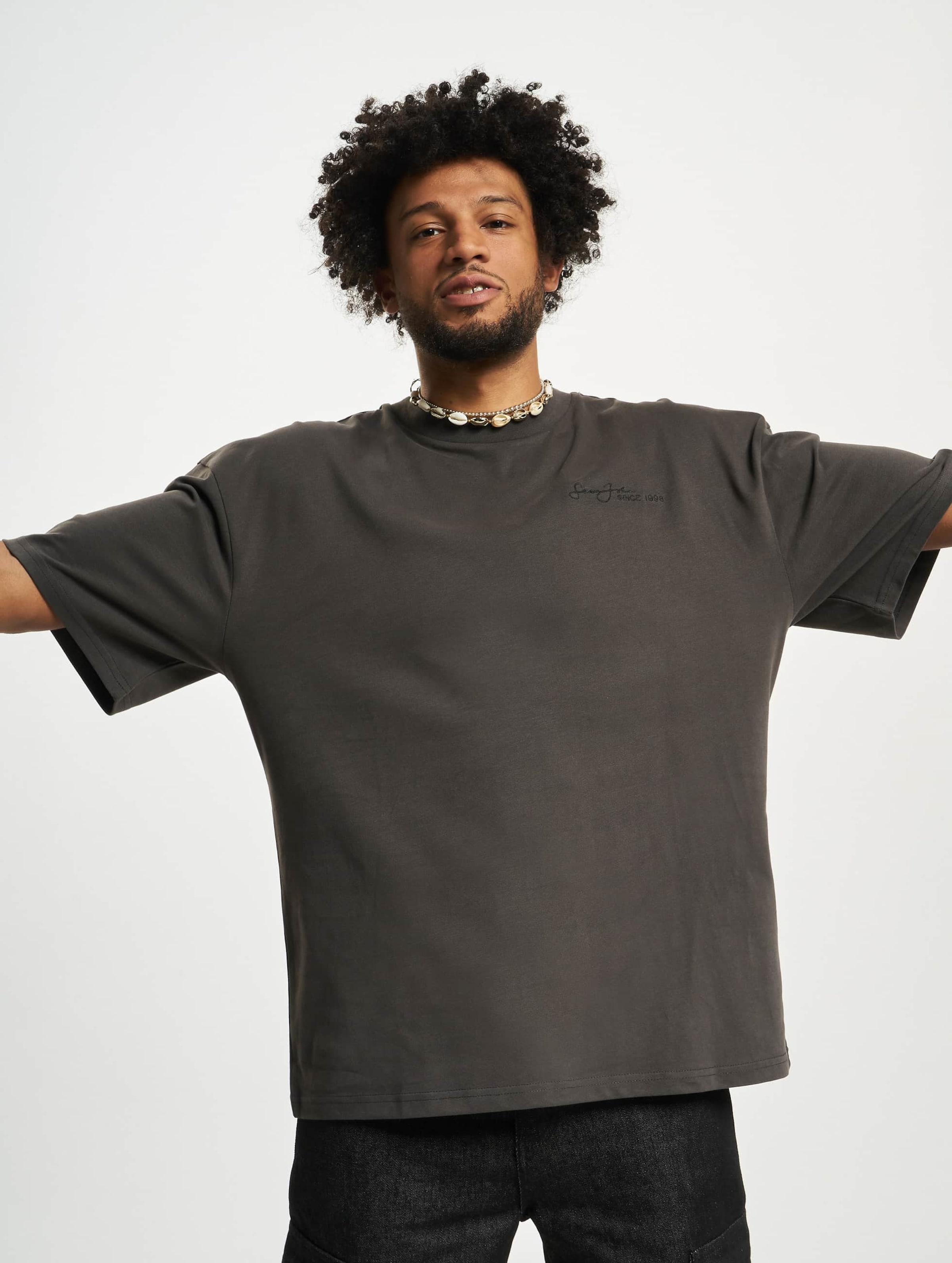 Sean John JM223-002-01 SJ Script Logo Backprint Peached Tee