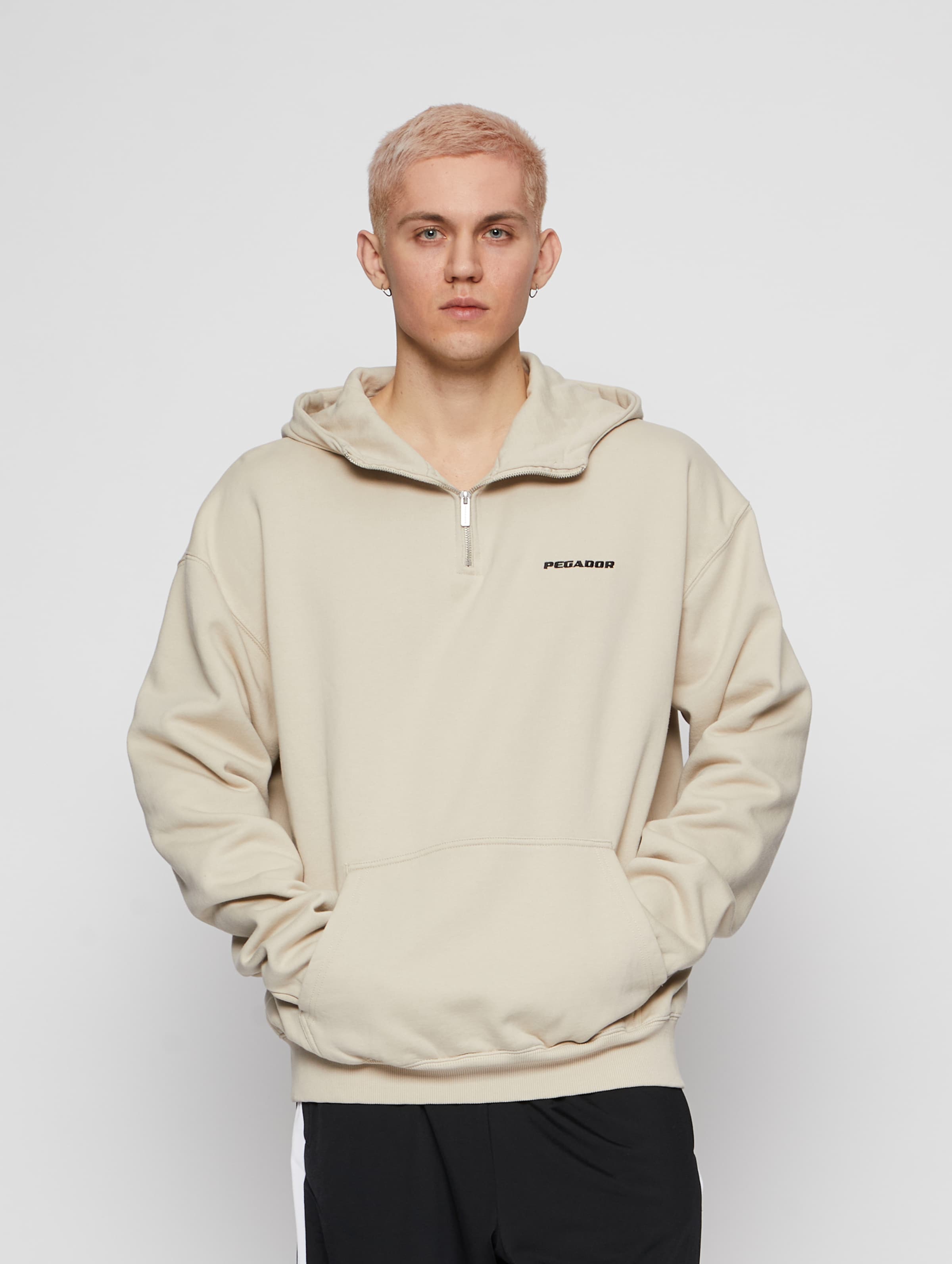 PEGADOR Logo Oversized Halfzip Hoodie