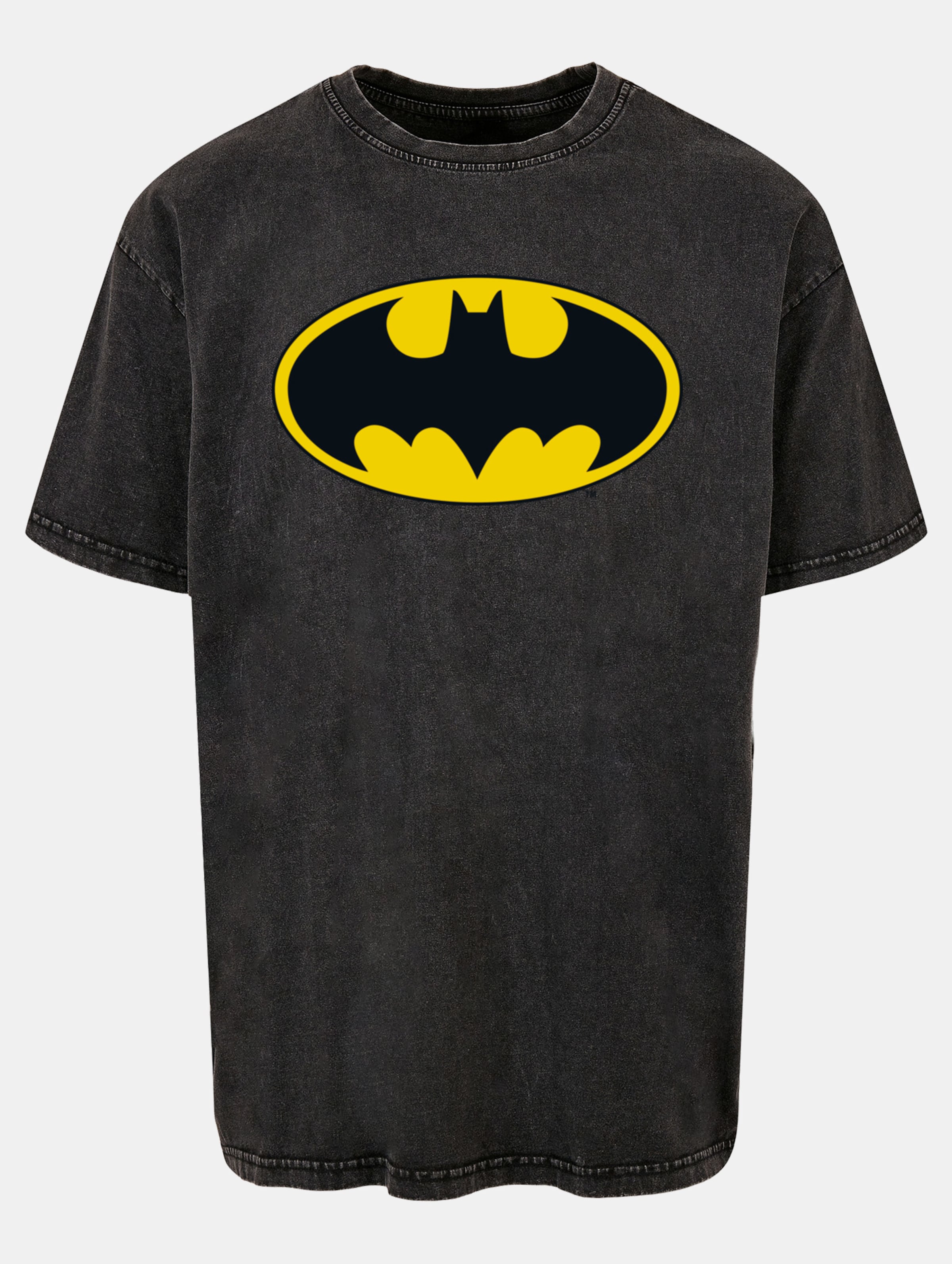 Absolute Cult DC Originals - Batman Logo Acid Washed Oversized Tee