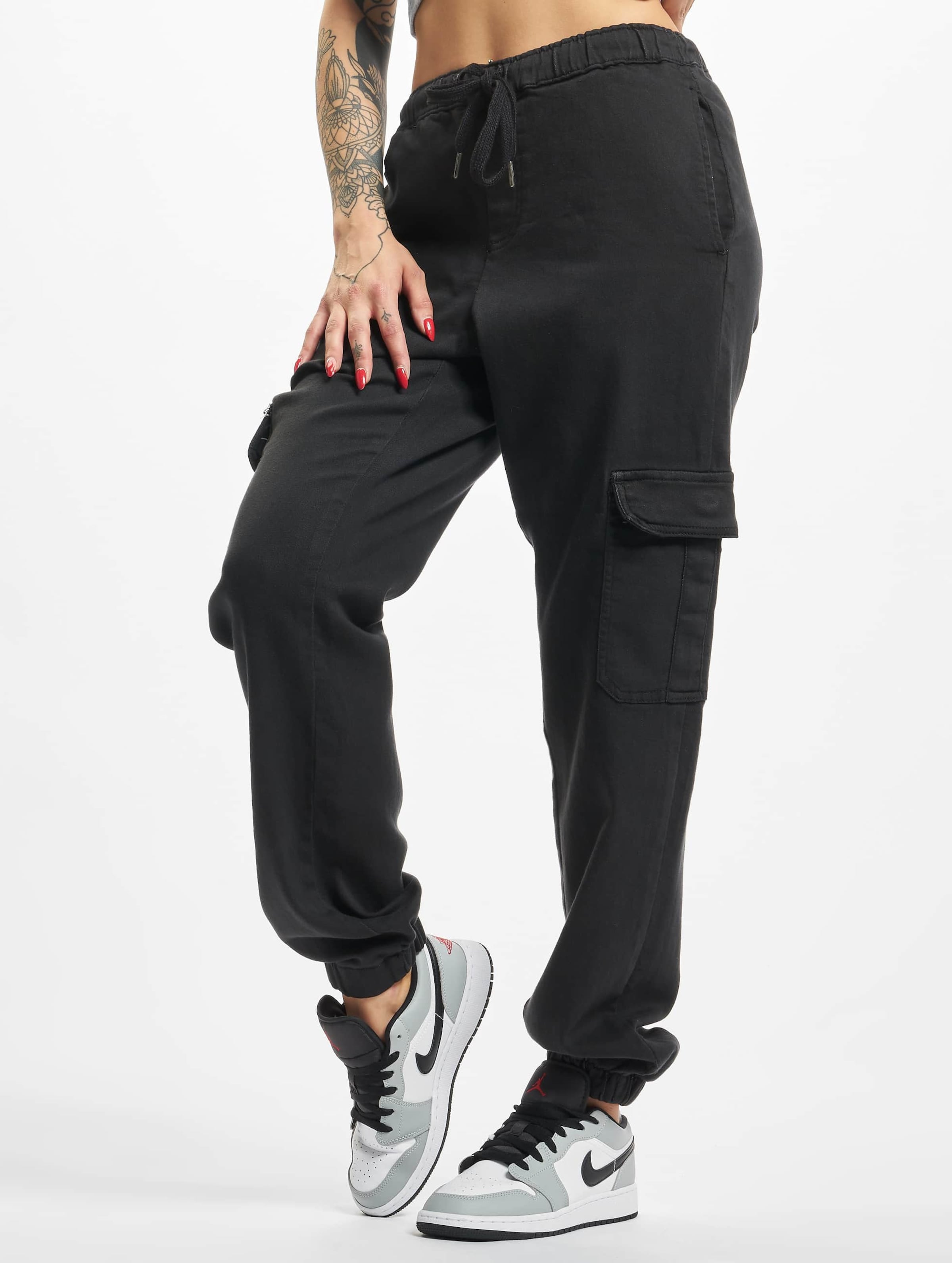 Urban Classics Ladies Knitted Denim High Waist Cargo Pants