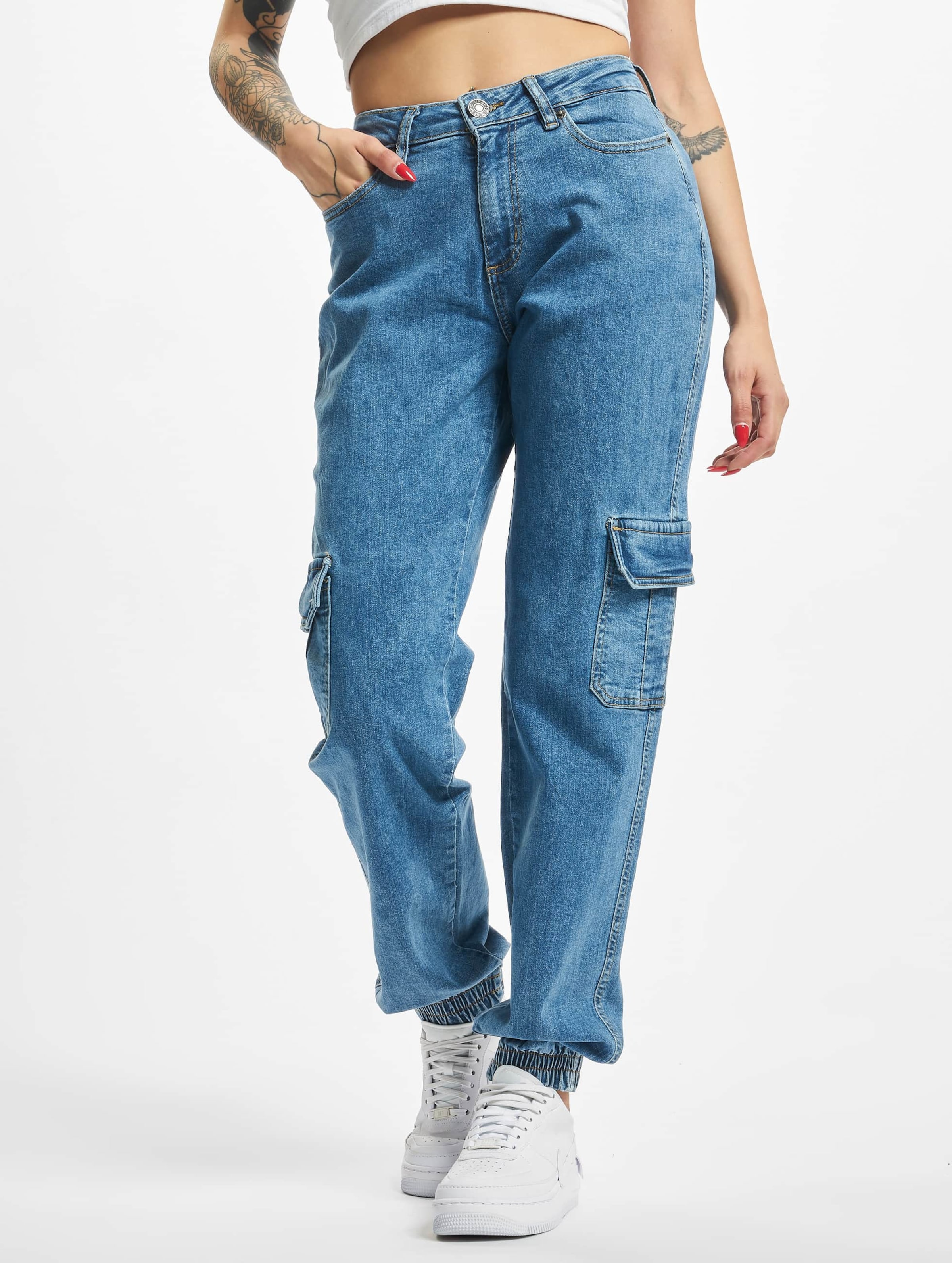 Urban Classics Ladies Organic Stretch Denim Cargo Pants
