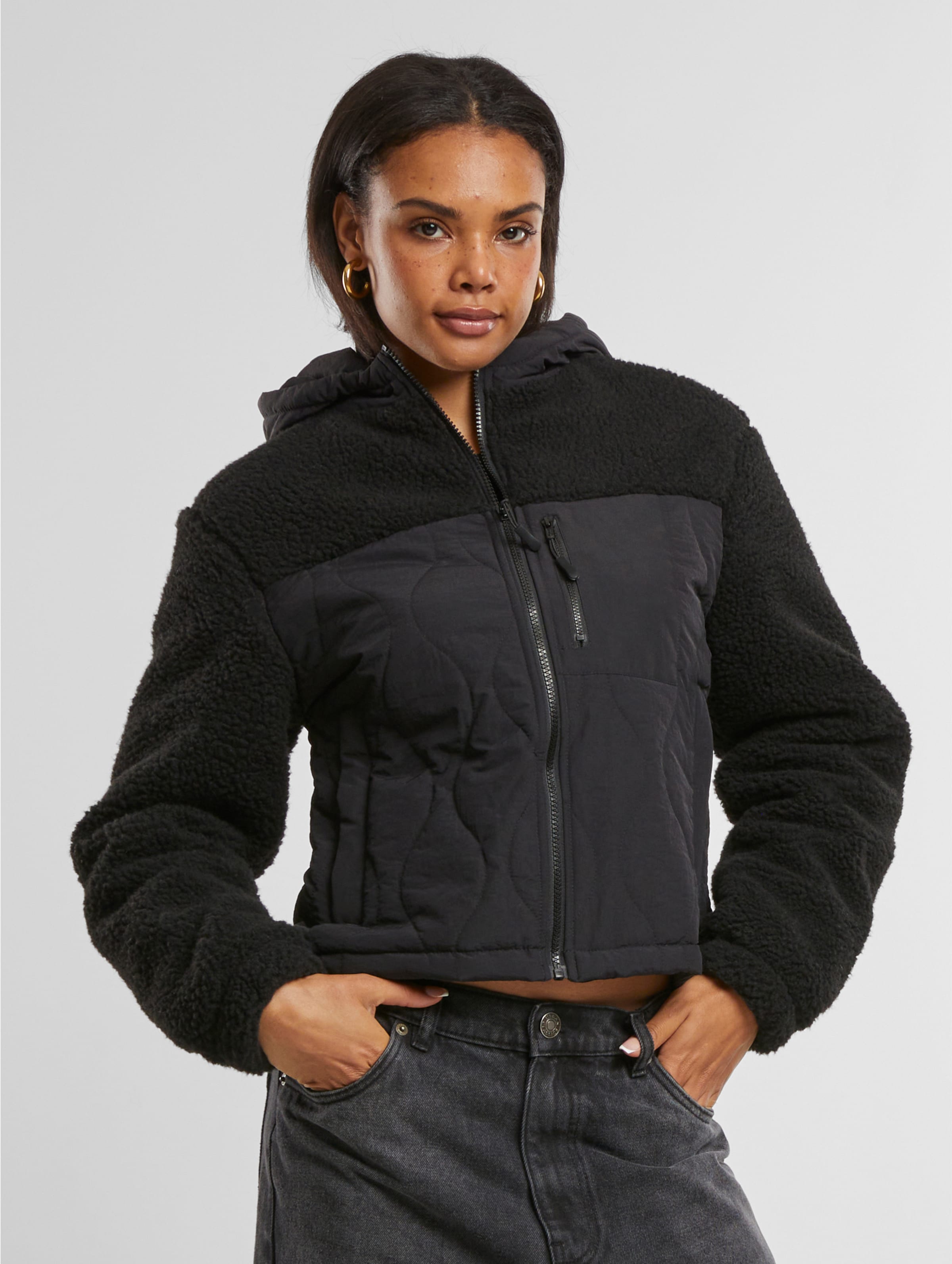 Urban Classics Ladies Sherpa Crinkle Nylon Mix Übergangsjacke
