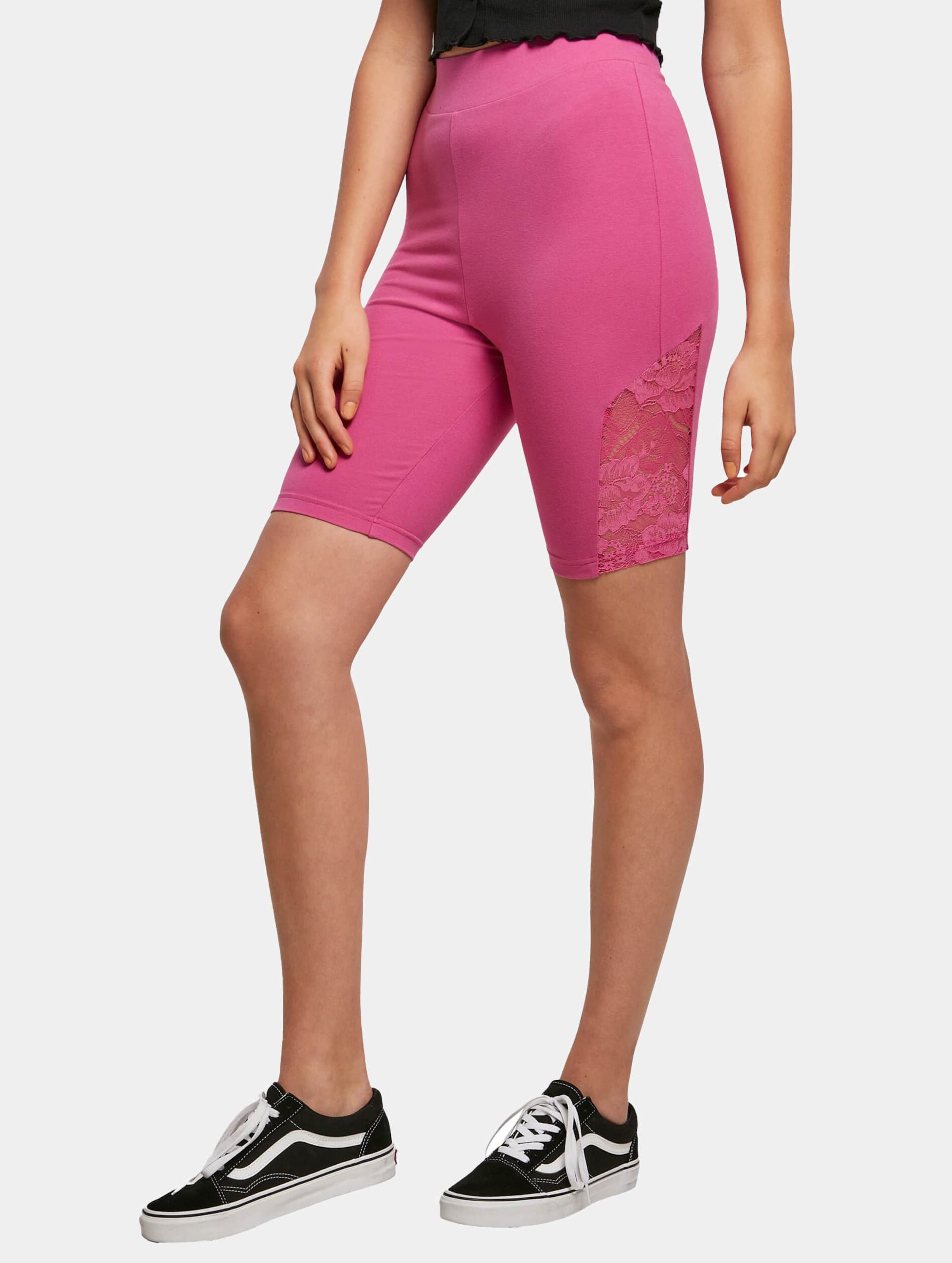 Urban Classics Ladies High Waist Lace Inset Cycle Short