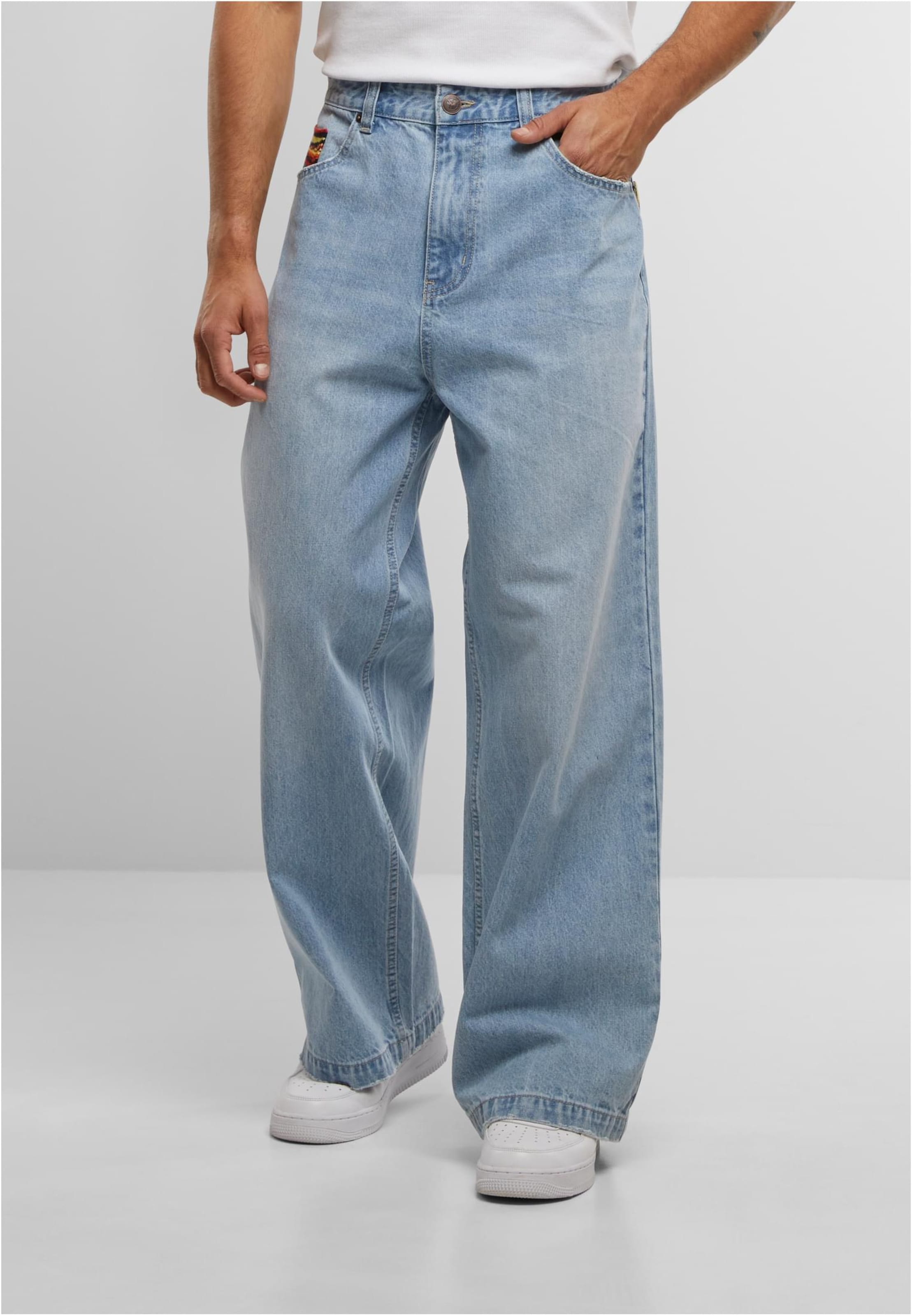 Colucci BAGGY JEANS PANTS KNIT DETAIL