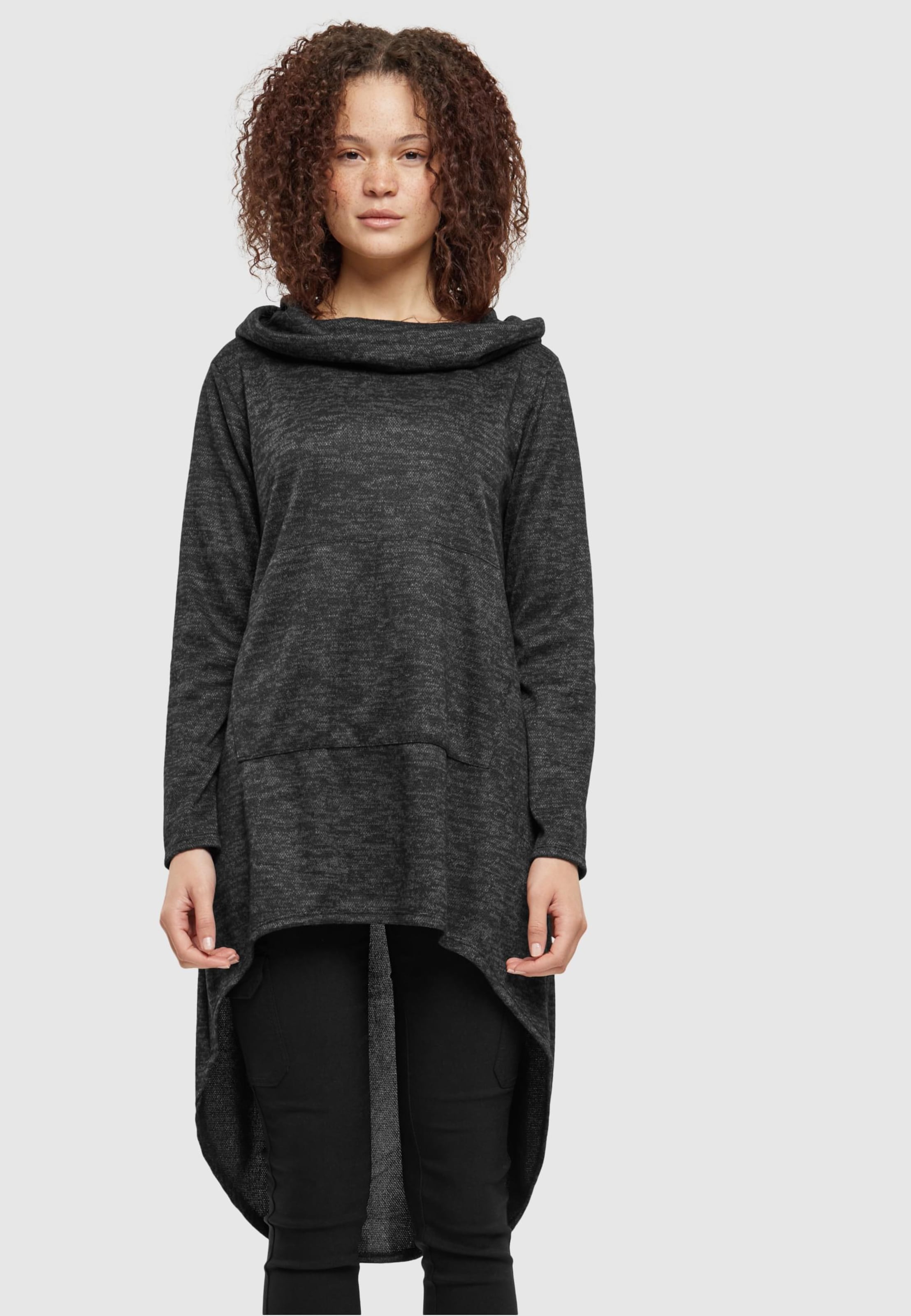 Cloud5ive Damen Kleid Turtle-Neck Hoodie Kapuze