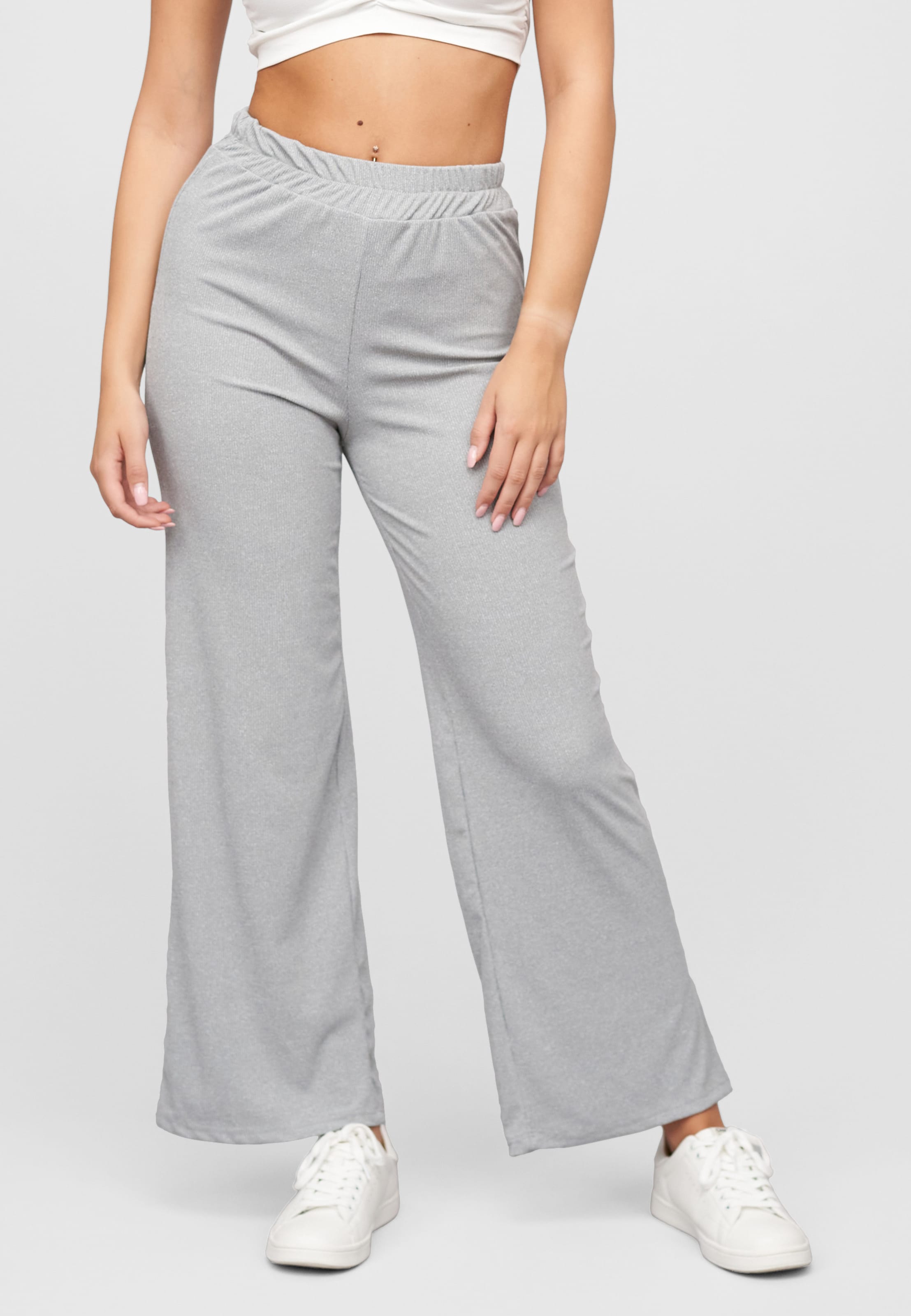 Cloud5ive Sommer Hose mit weitem Beinschnitt und Ribbed Material