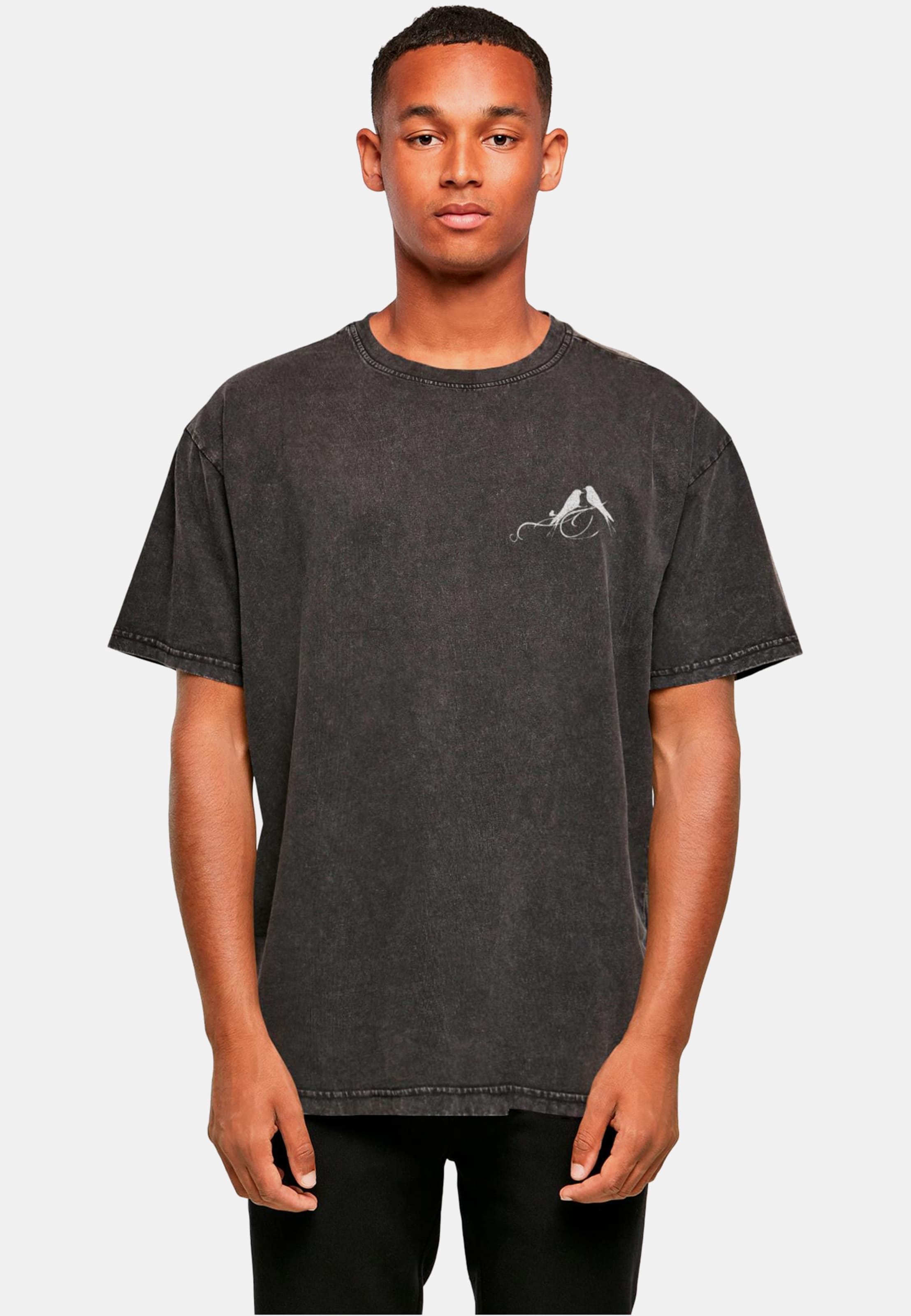 Merchcode Love Birds Acid Washed Heavy Oversize Tee