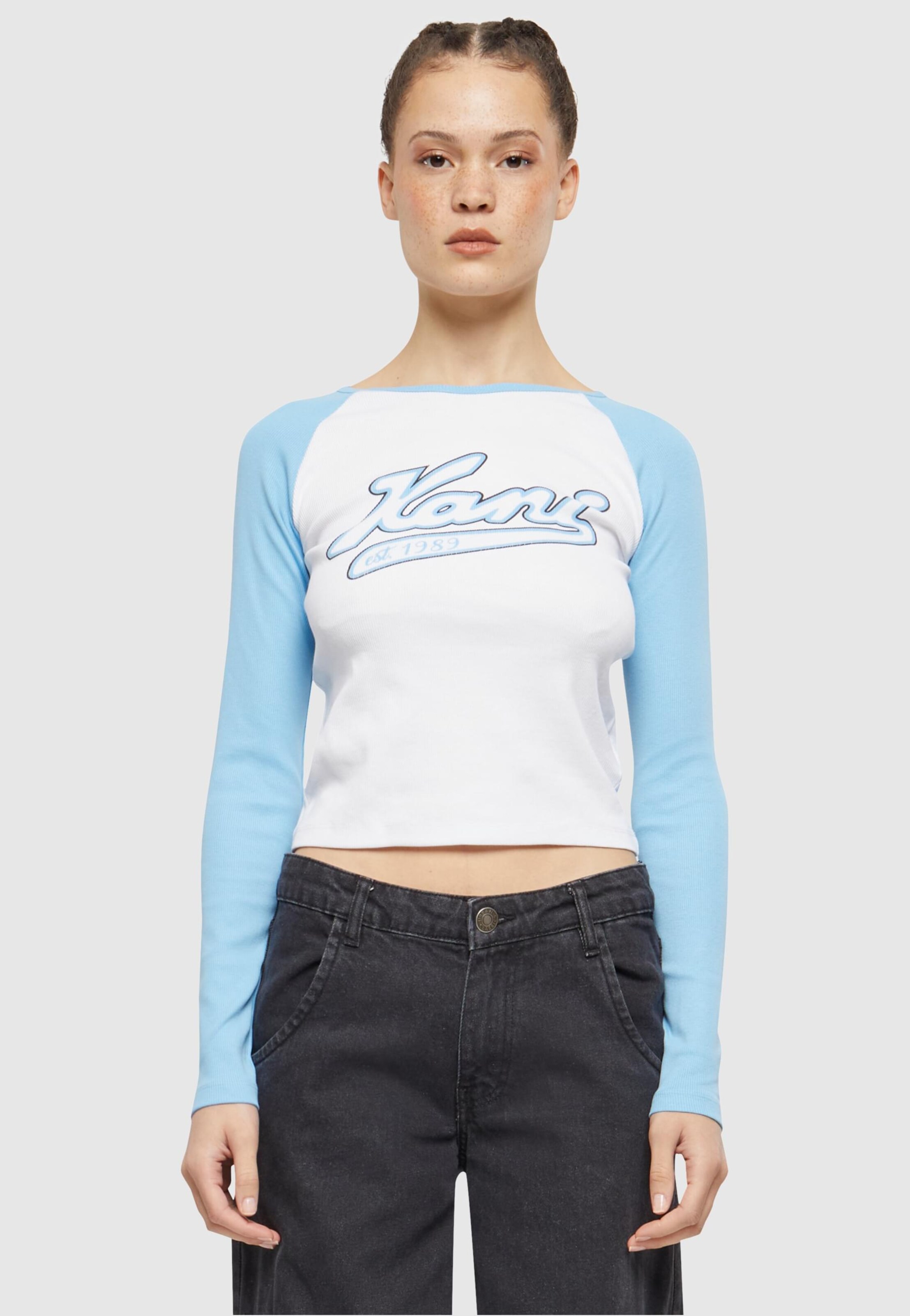 KW241-043-2 Karl Kani Varsity Crop Block Rib Ls