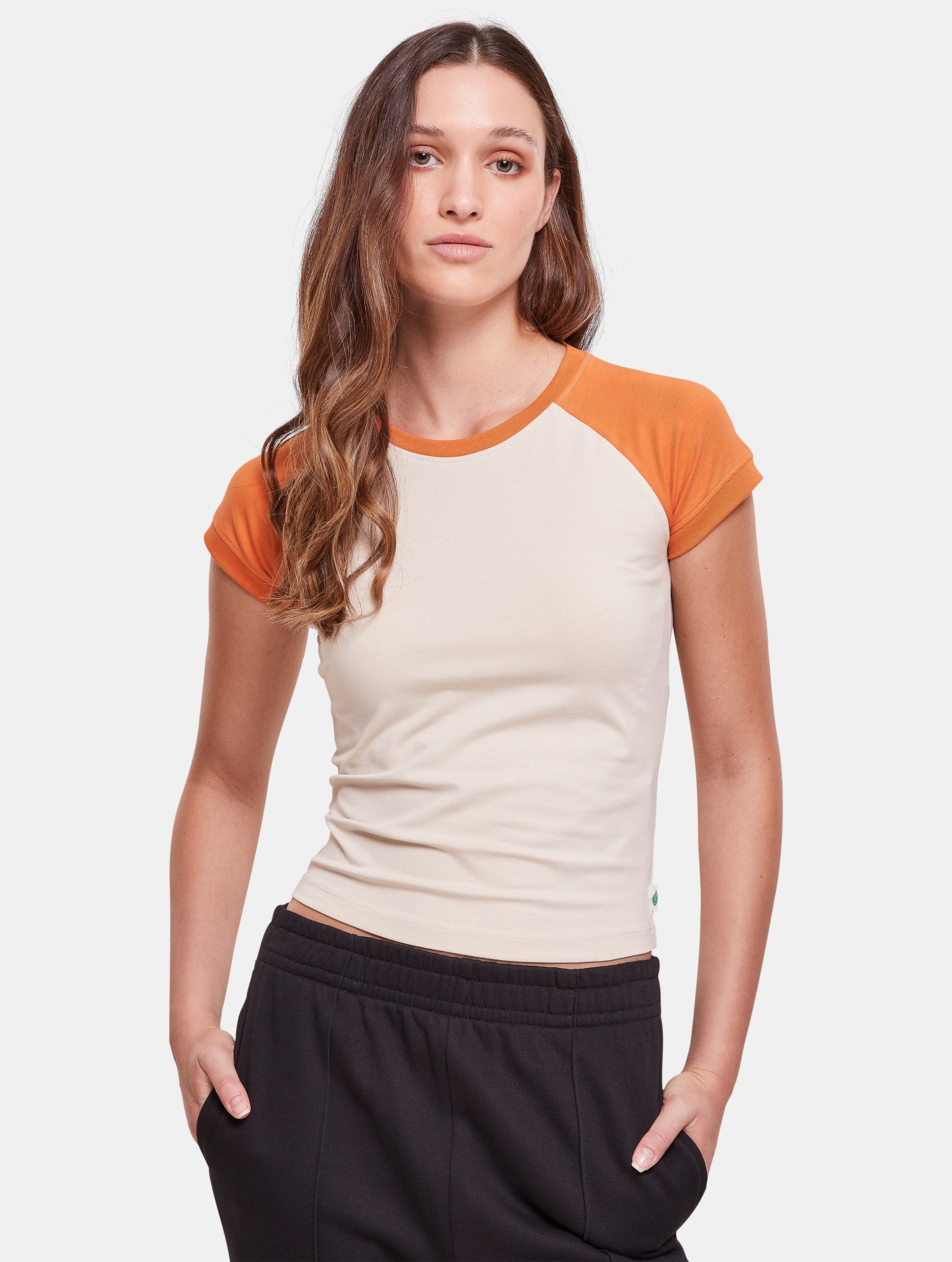 Urban Classics Ladies Organic Stretch Short Retro Baseball Tee