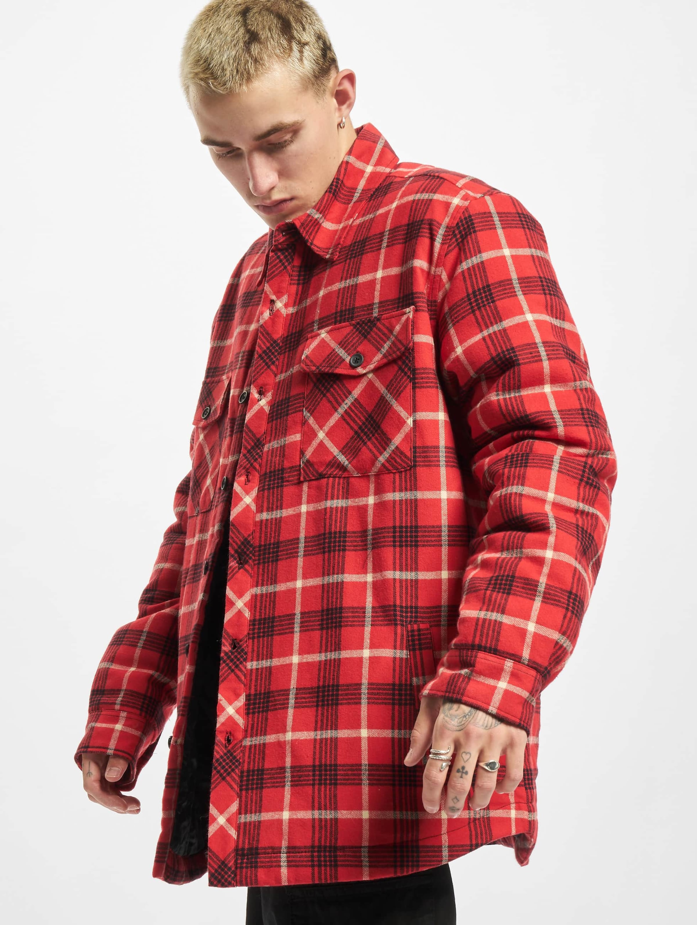 Urban Classics Plaid Quilted Shirt Jacket