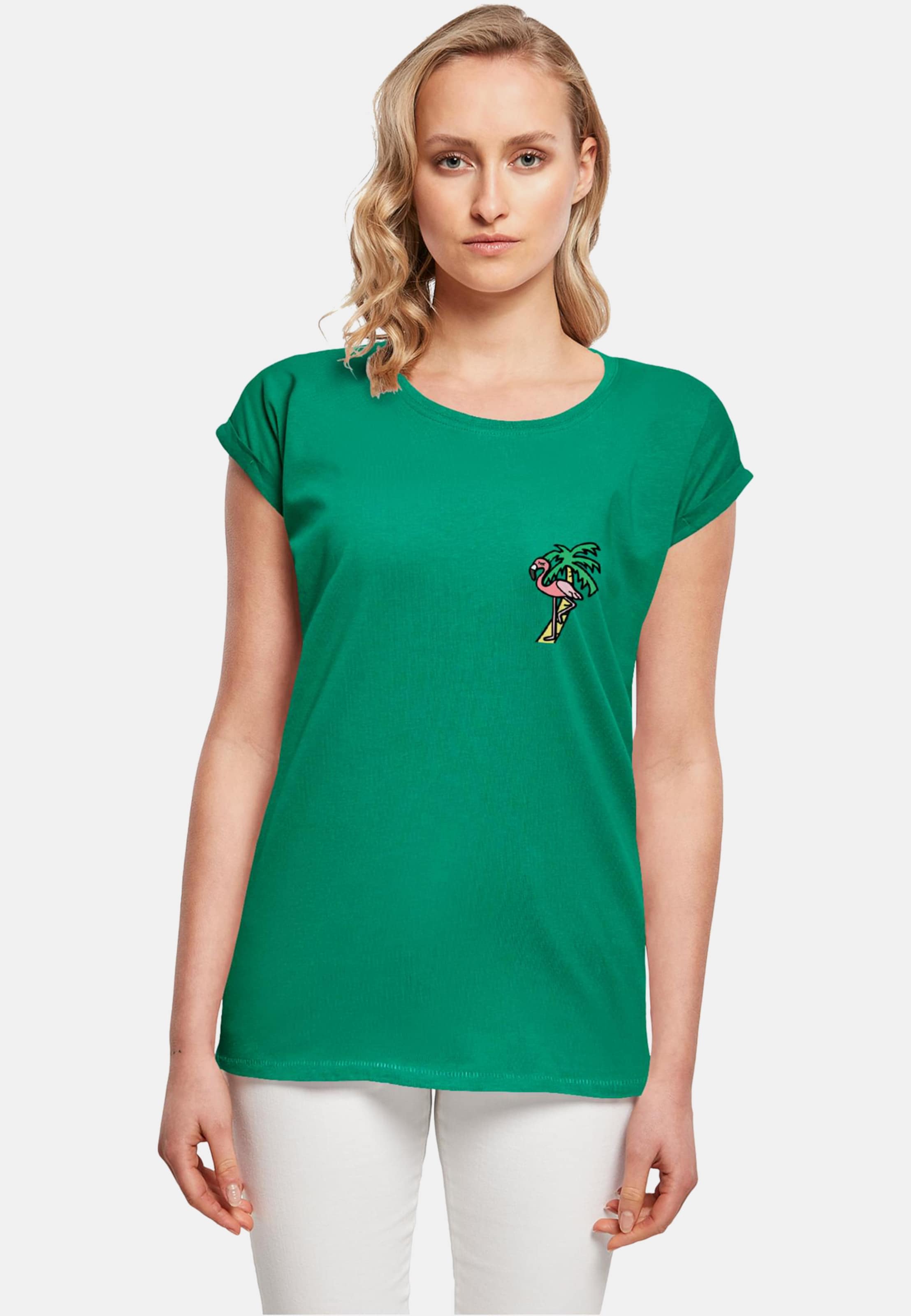 Mister Tee Ladies Flamingo Extended Shoulder
