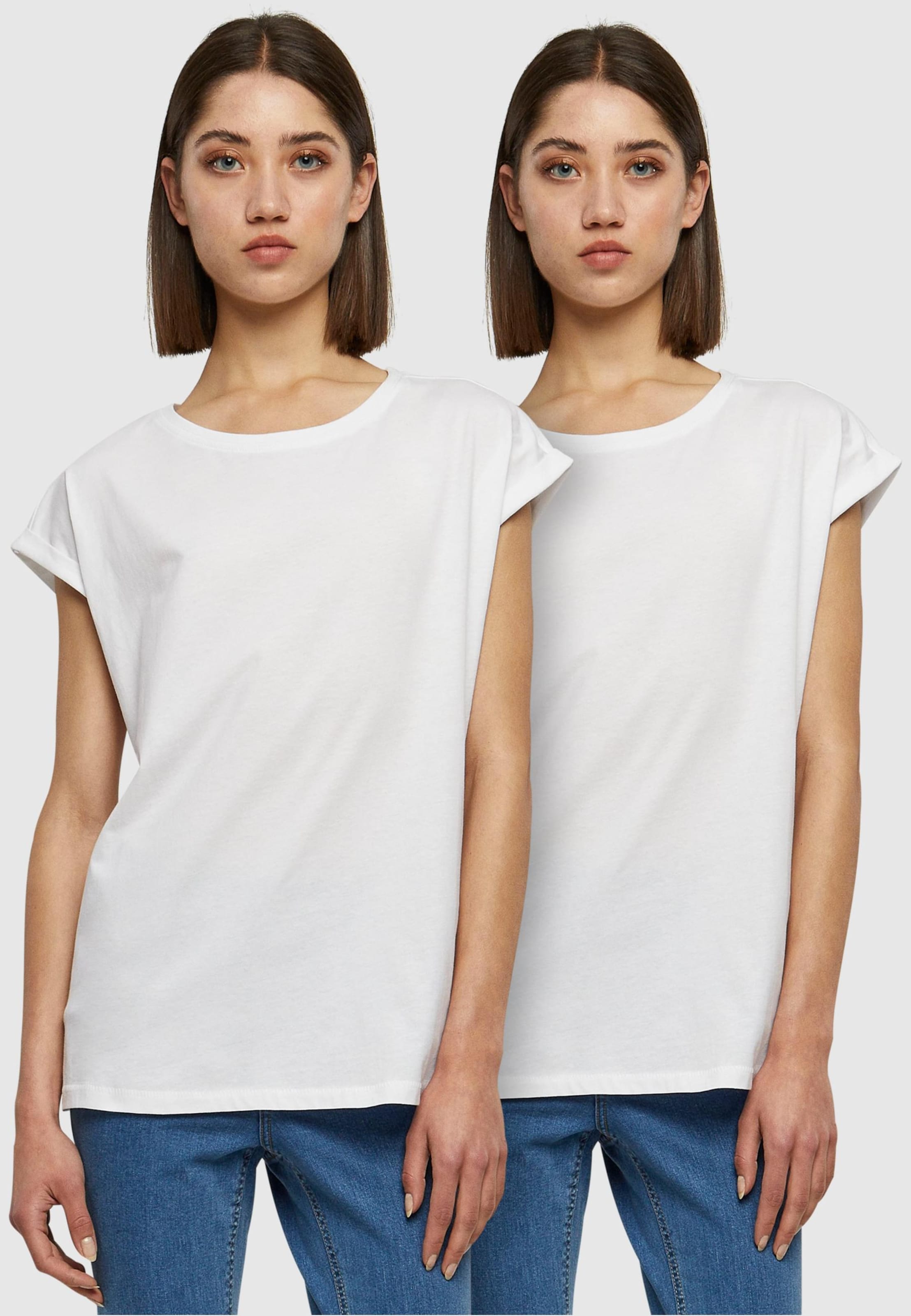 Urban Classics Ladies Extended Shoulder Tee 2-Pack