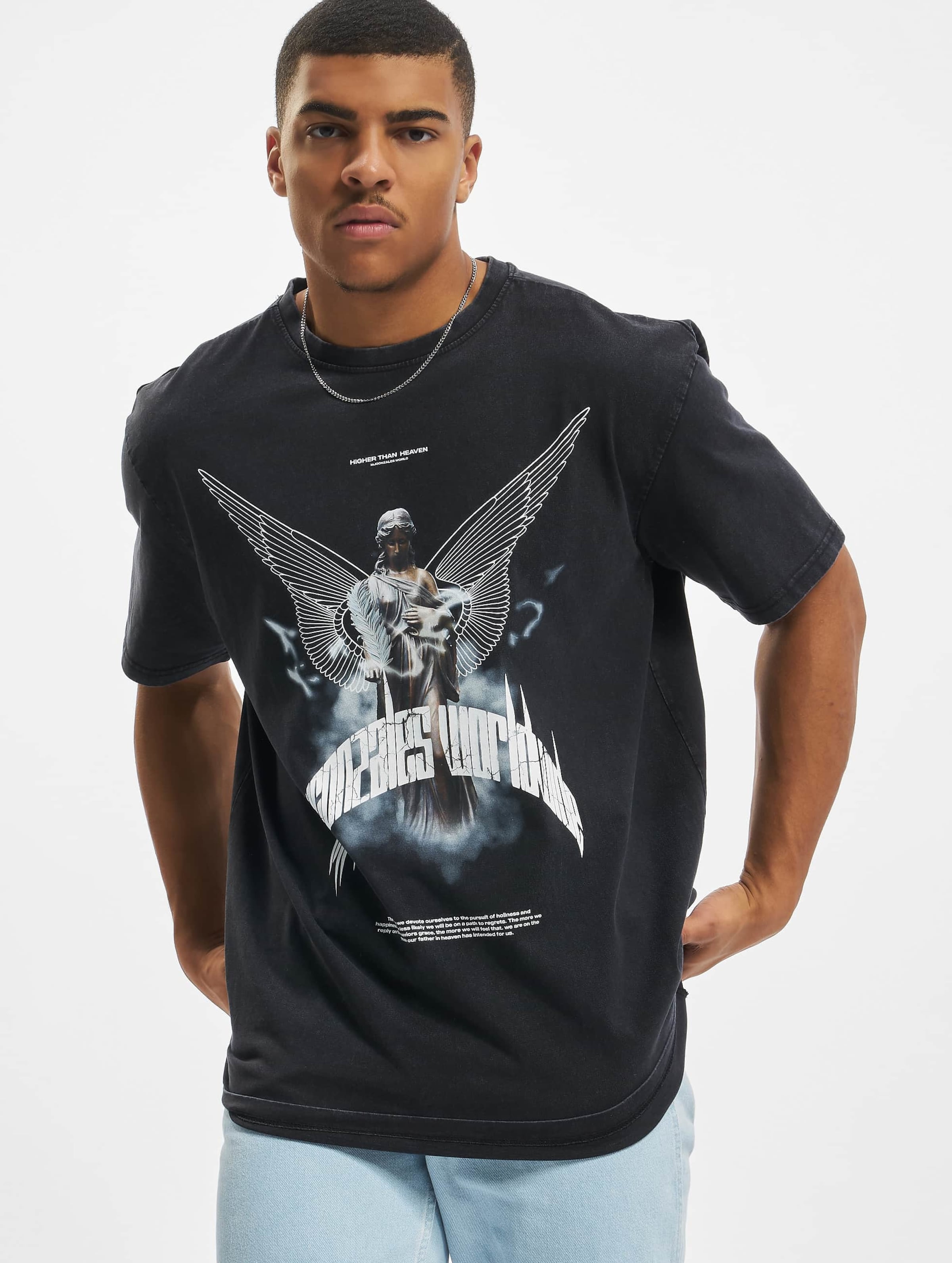 MJ Gonzales HIGHER THAN HEAVEN V.1 Acid Washed Heavy Oversize Tee